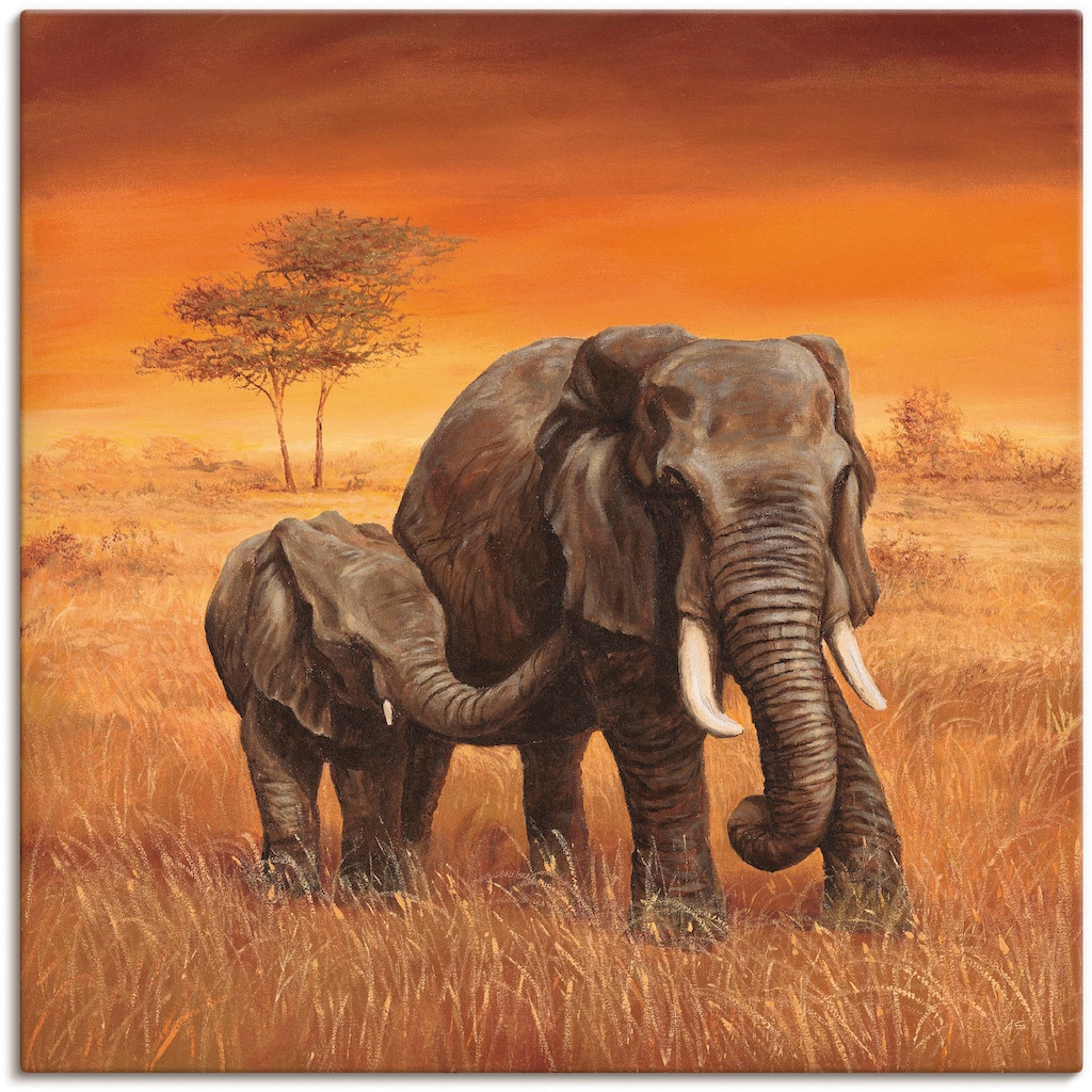 Artland Wandbild »Elefanten II«, Wildtiere, (1 St.)