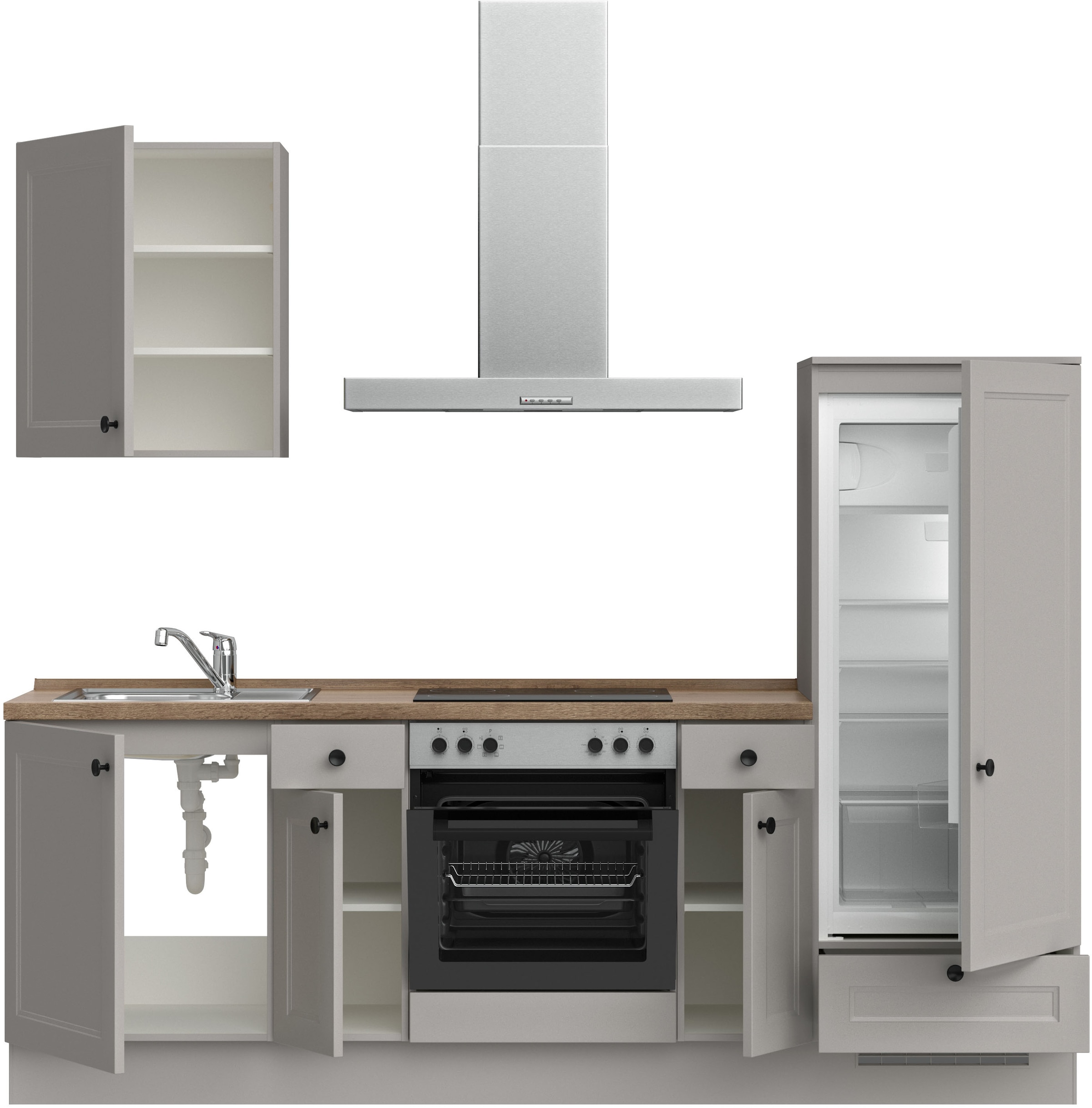 nobilia® Küchenzeile »"Cascada I"«, vormontiert, Ausrichtung wählbar, Breite 240 cm, wahlw. mit E-Geräten