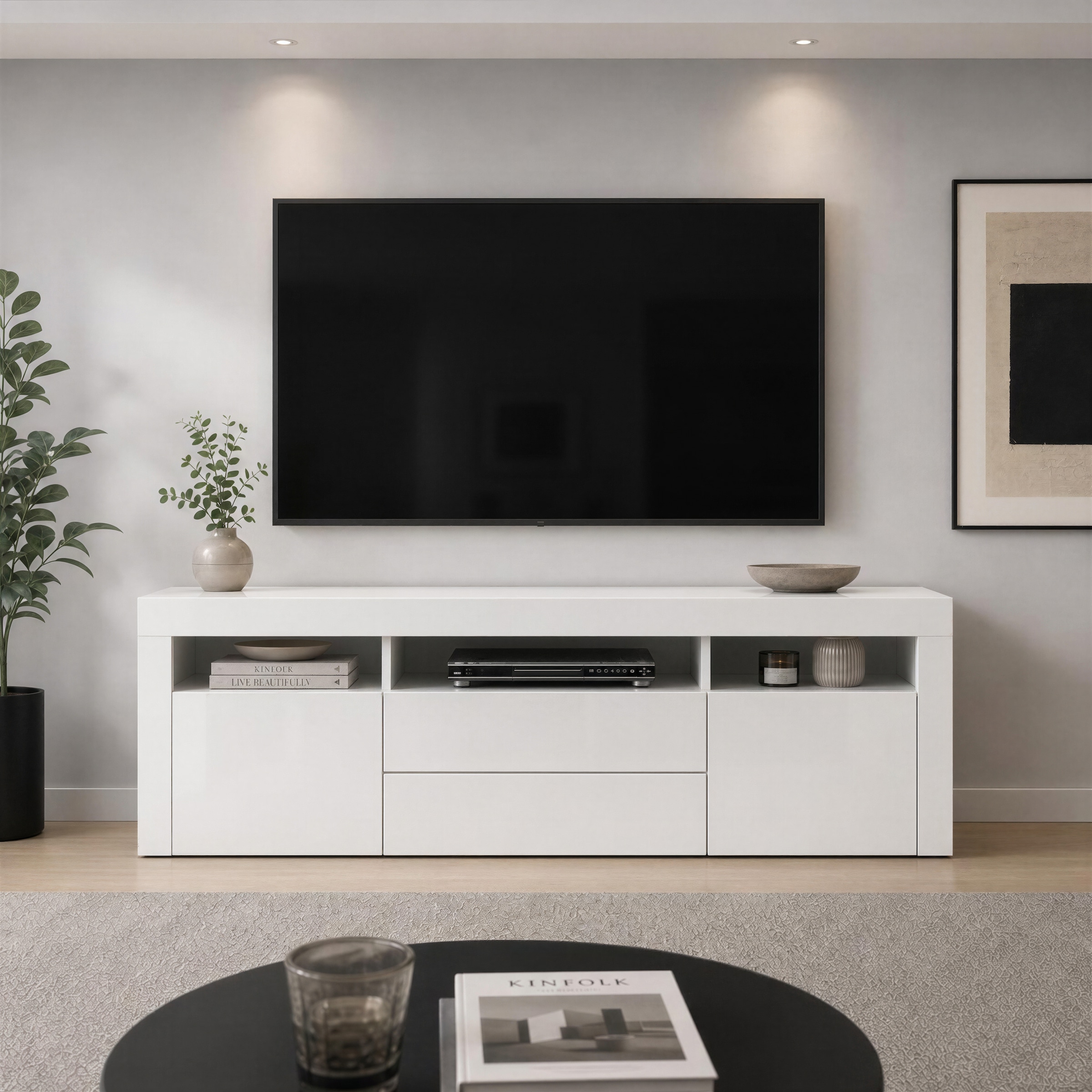 borchardt Möbel Lowboard »Santa Fé, TV-Schrank 166 cm breit« Push-to-open-Funktion, 2 Türen, 2 Schubkästen und 3 offene Fächer