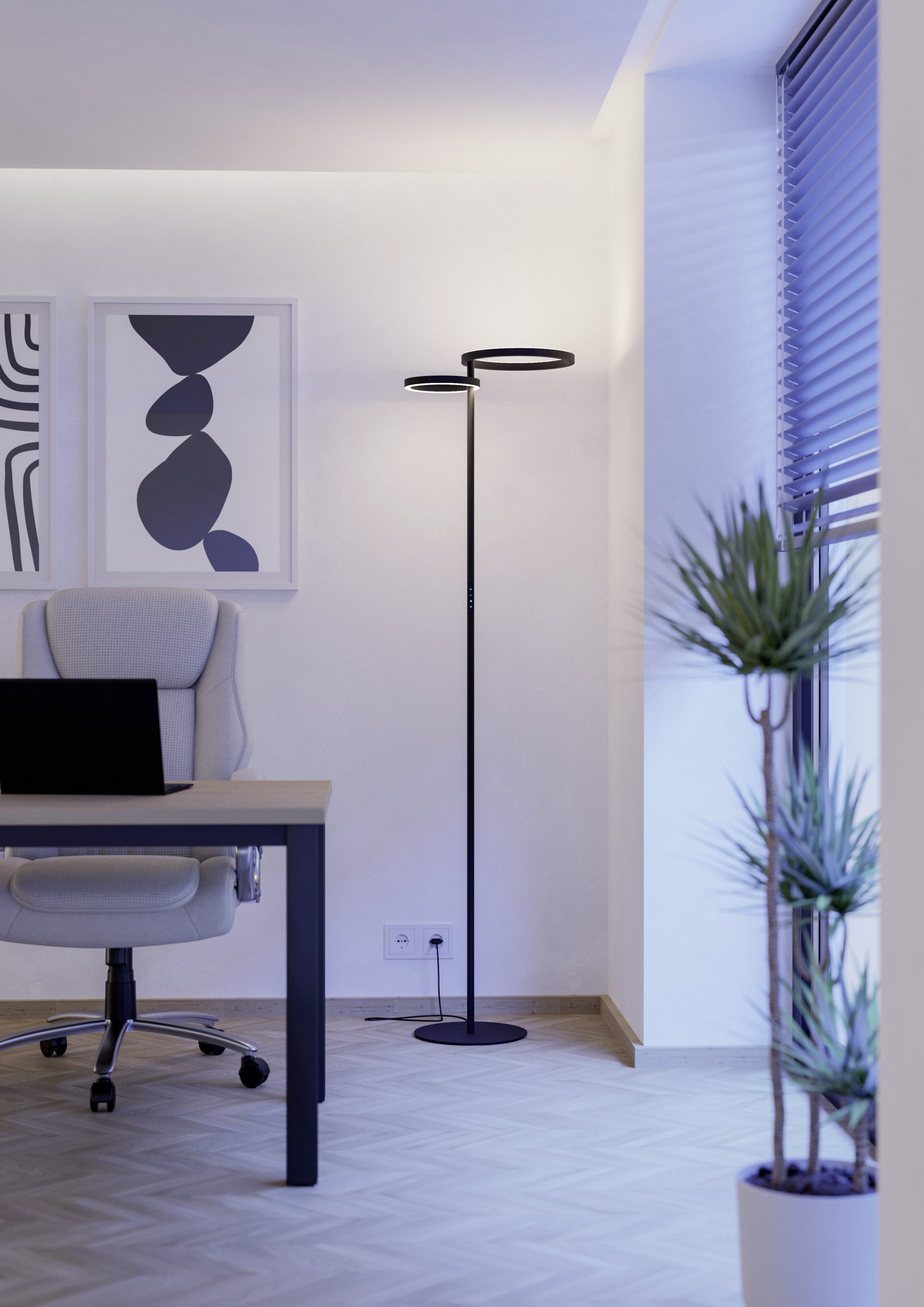 EGLO Stehlampe »CASTELPOTO 1 Stehlampe - Stahl - LED;LED - 16W;12W - IP20« LED-Modul 1 Stk. Kaltweiß | Neutralweiß | Warmweiß Standleuchte, Leselampe, Wohzimmer, Schlafzimmer, L43 x B30 x H180 cm