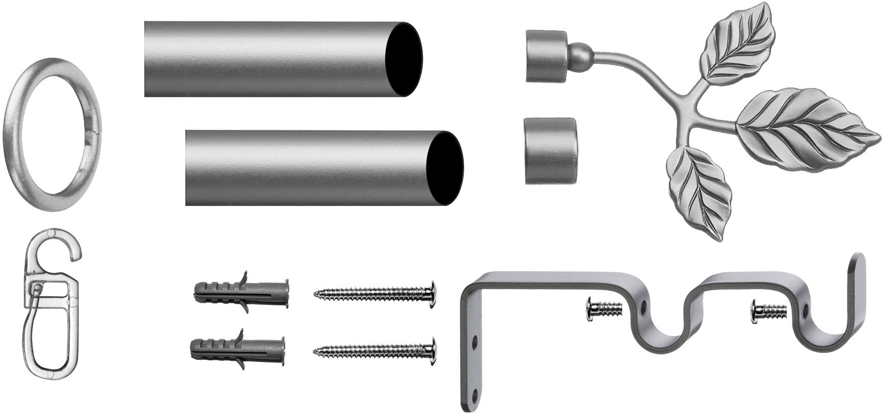 indeko Gardinenstange »Toskana«, 2 läufig-läufig, Fixmaß, Komplett-Set inkl. Ringen und Montagematerial