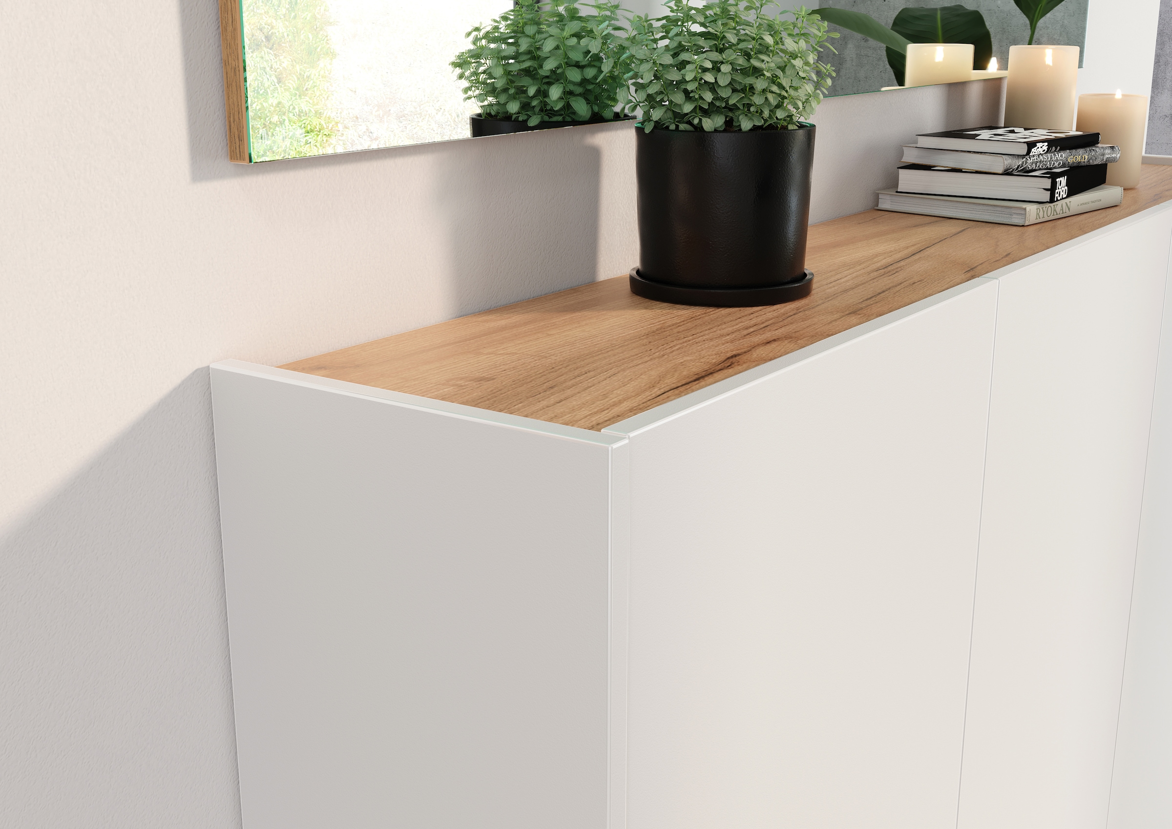 GERMANIA Mehrzweckschrank »GW-Libbiano«, (1 St.), ideal für schmale Flure, Breite 138 cm, in 2 verschiedenen Höhen