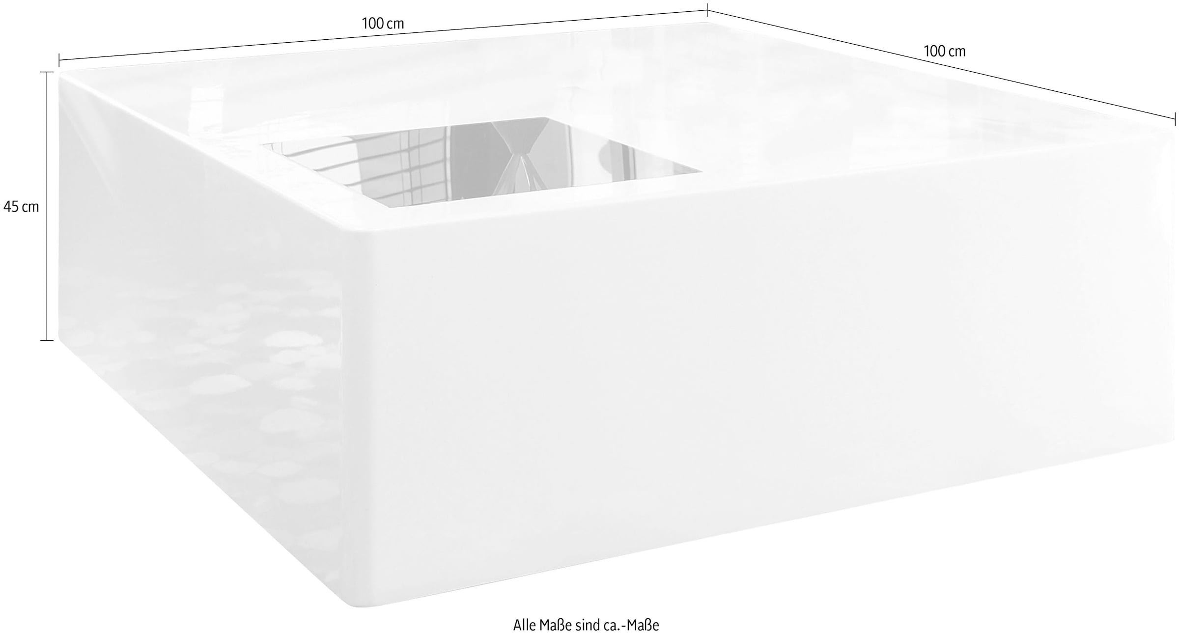 SalesFever Couchtisch, Mit Quadrat aus Schwarzglas