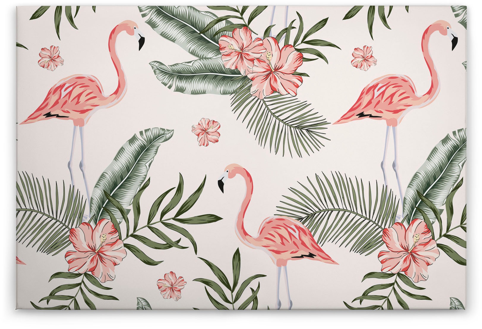 Bricoflor Flamingo Leiwand Bild In Weiß Und Rosa Modernes Wandbild Für Küch günstig online kaufen