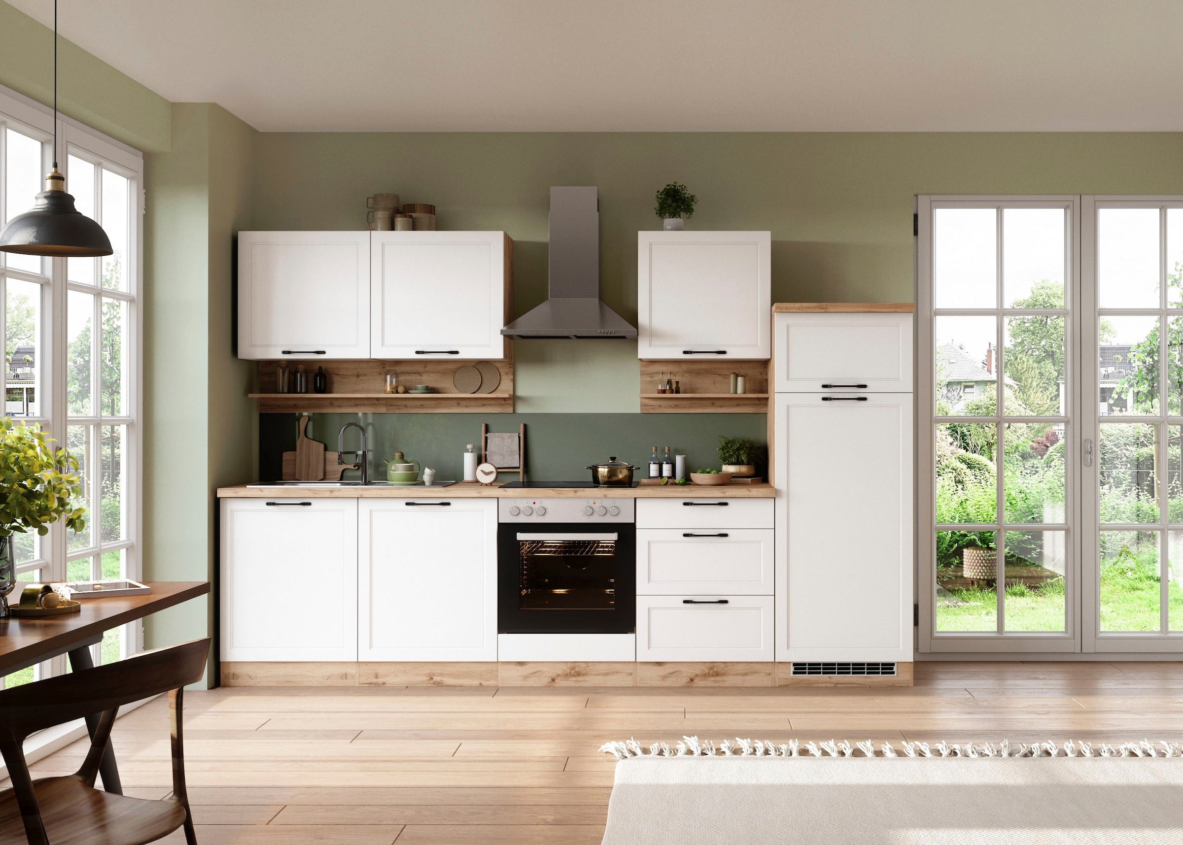 KOCHSTATION Küchenzeile »KS-Lana« 300 cm breit, wahlweise mit oder ohne E-Geräte