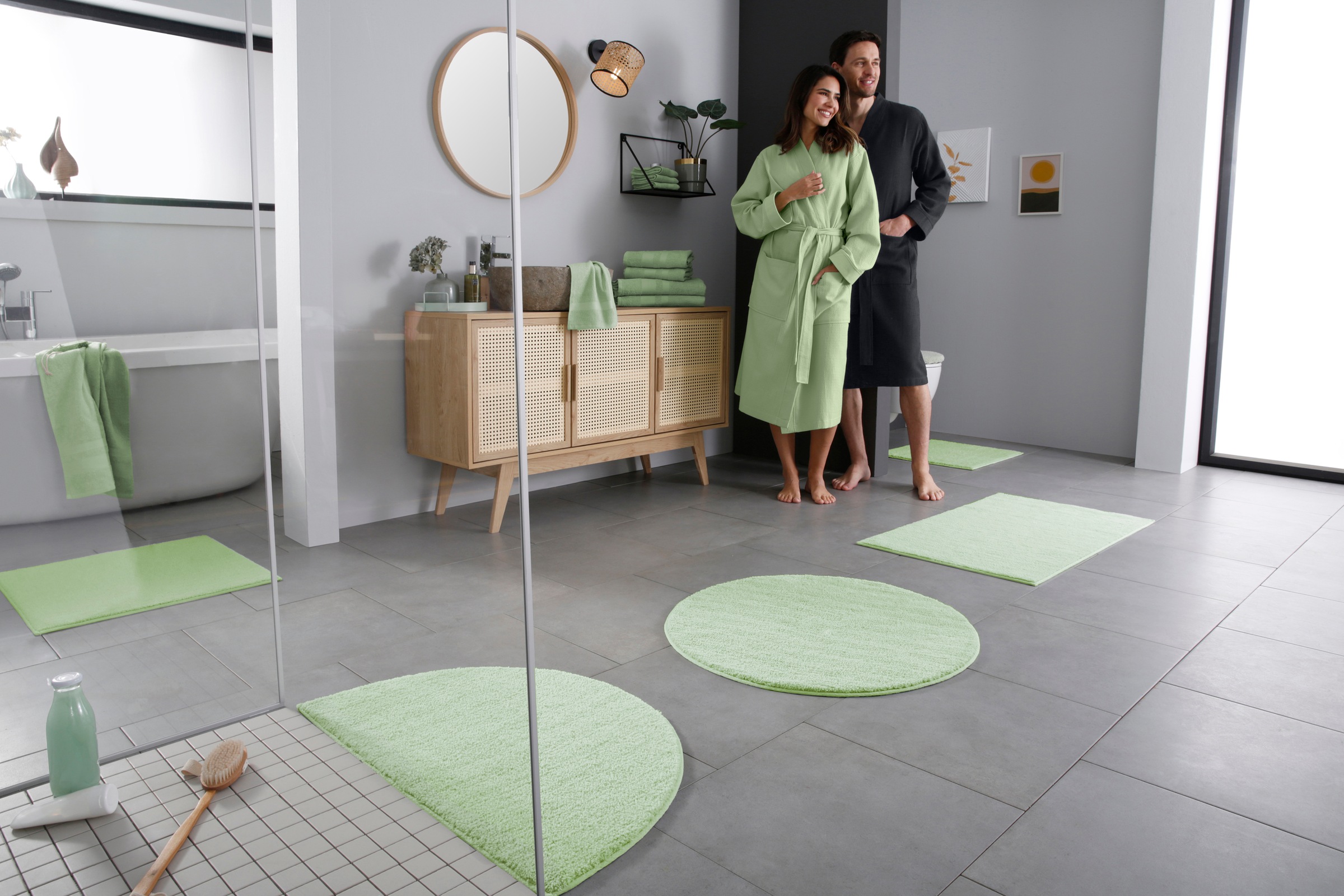 my home Badematte »Vanessa, Badvorleger, Badezimmer Teppich«, rutschhemmend günstig online kaufen