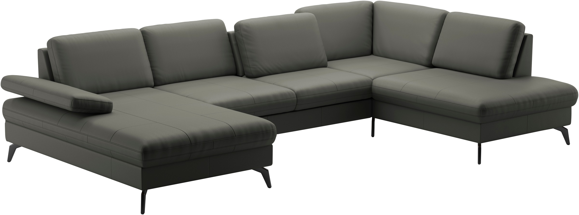 sit&more Wohnlandschaft »Morris U-Form, inkl. Sitztiefenverstellung«, wahlweise mit Armteilverstellung, Bettfunktion & Bettkasten