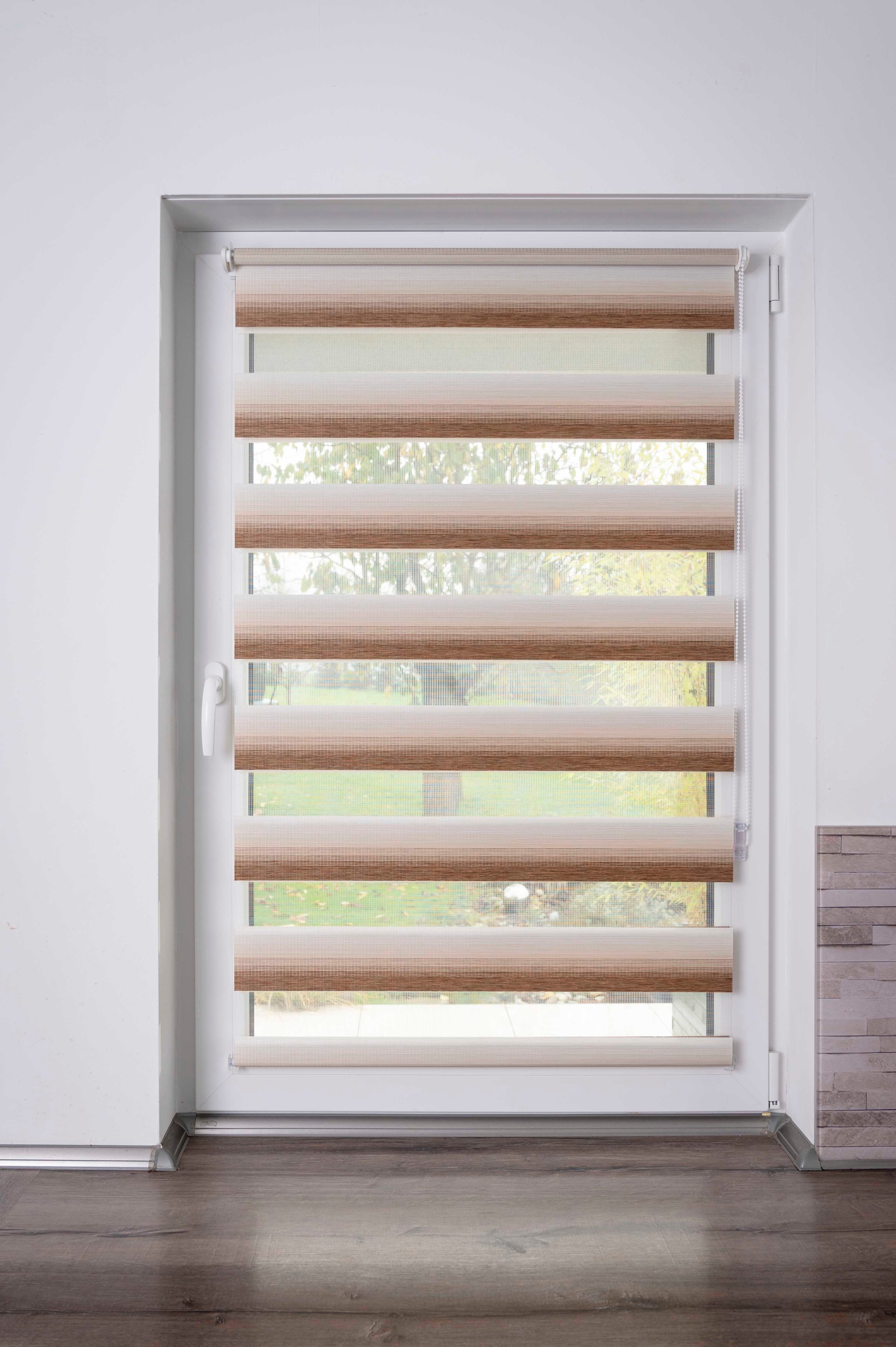 K-HOME Doppelrollo »Doppelrollo mit schönen Farbverlauf« Lichtschutz ohne Bohren freihängend