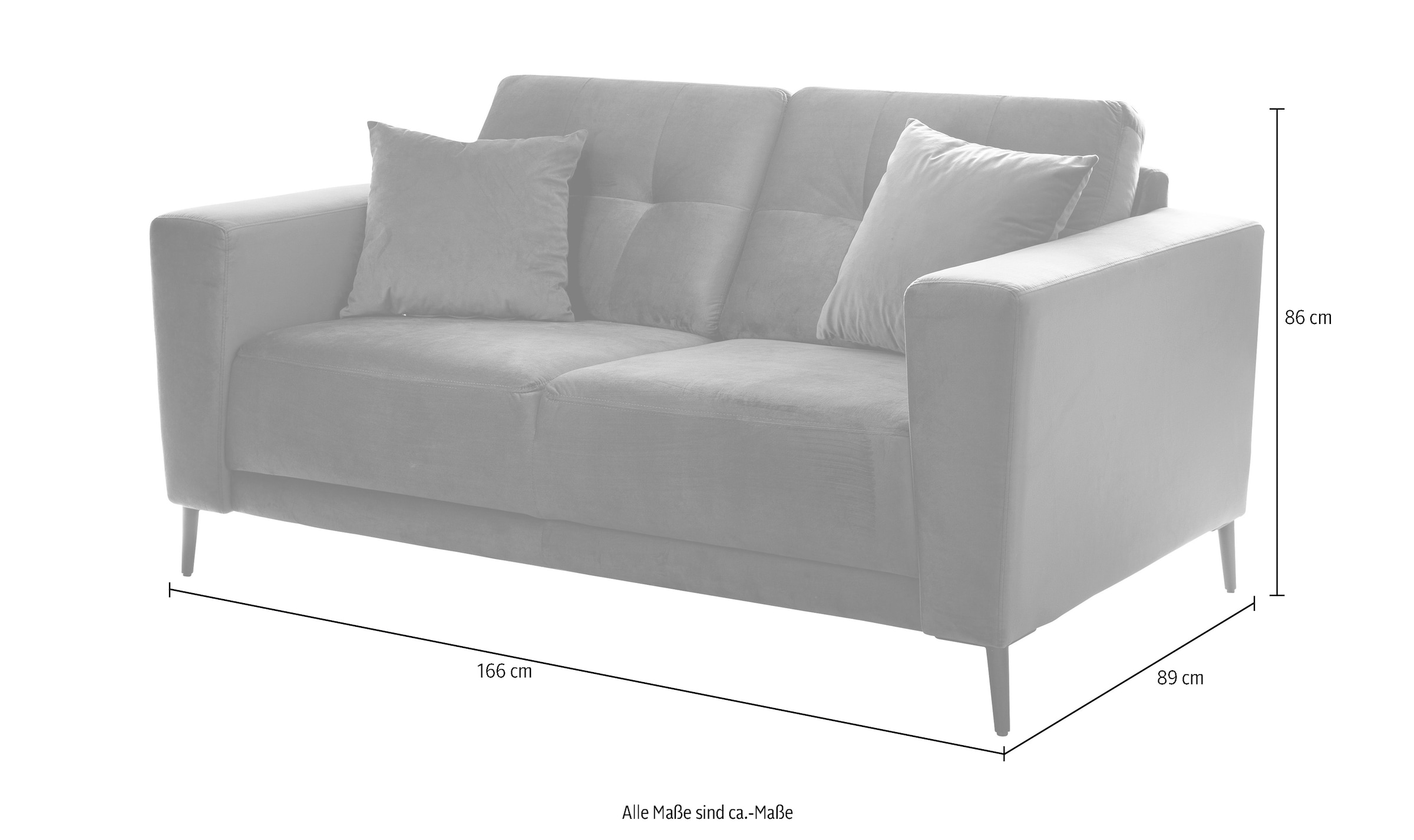 Trends by HG 2-Sitzer »Barcelona«, mit Metallfuß, frei im Raum stellbar