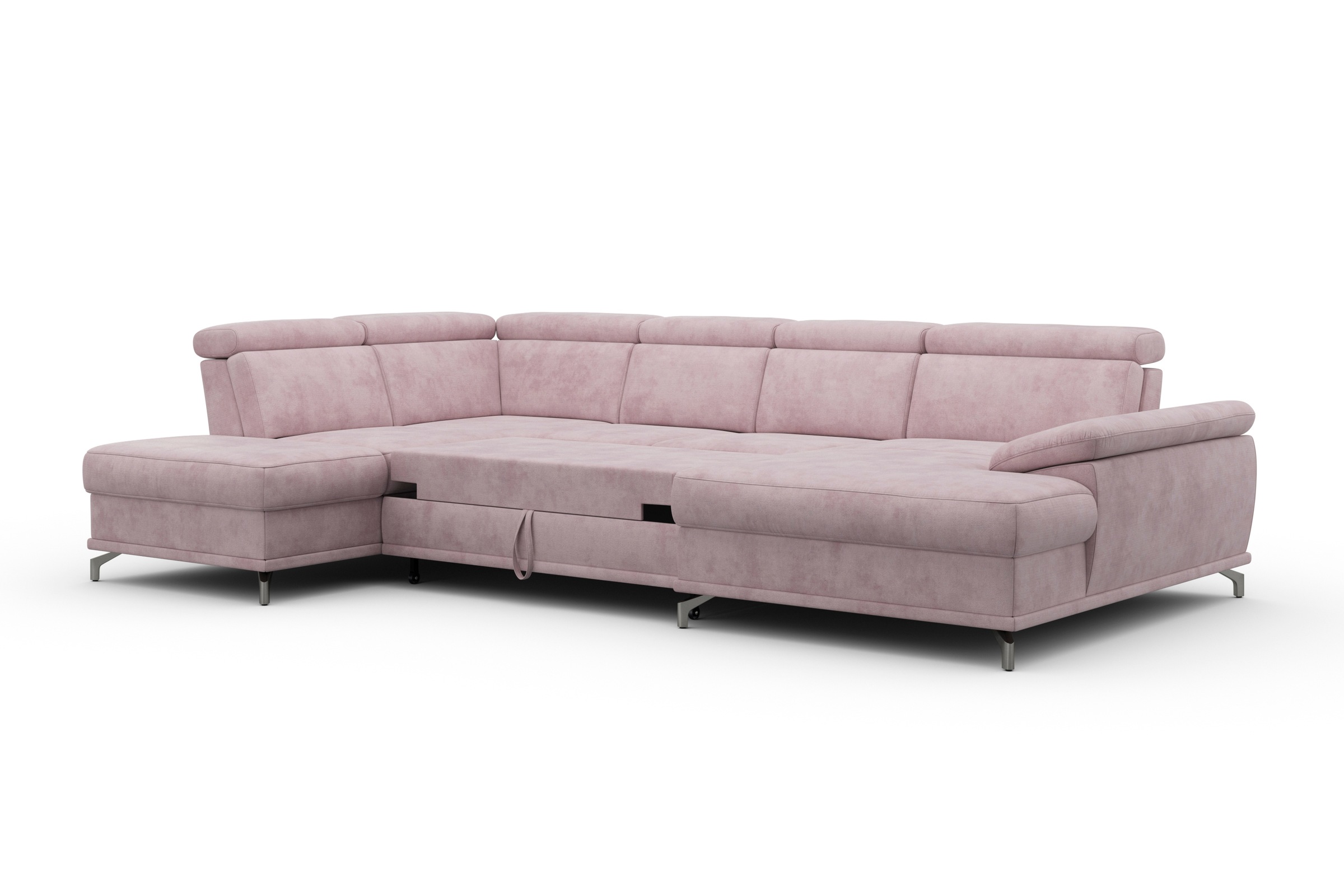 sit&more Wohnlandschaft »Cabrio U-Form, mit Sitztiefenverstellung, Arm- und Kopfteilverstellung«, 3 Nierenkissen, Federkern, optional Bettfunktion und Stauraum