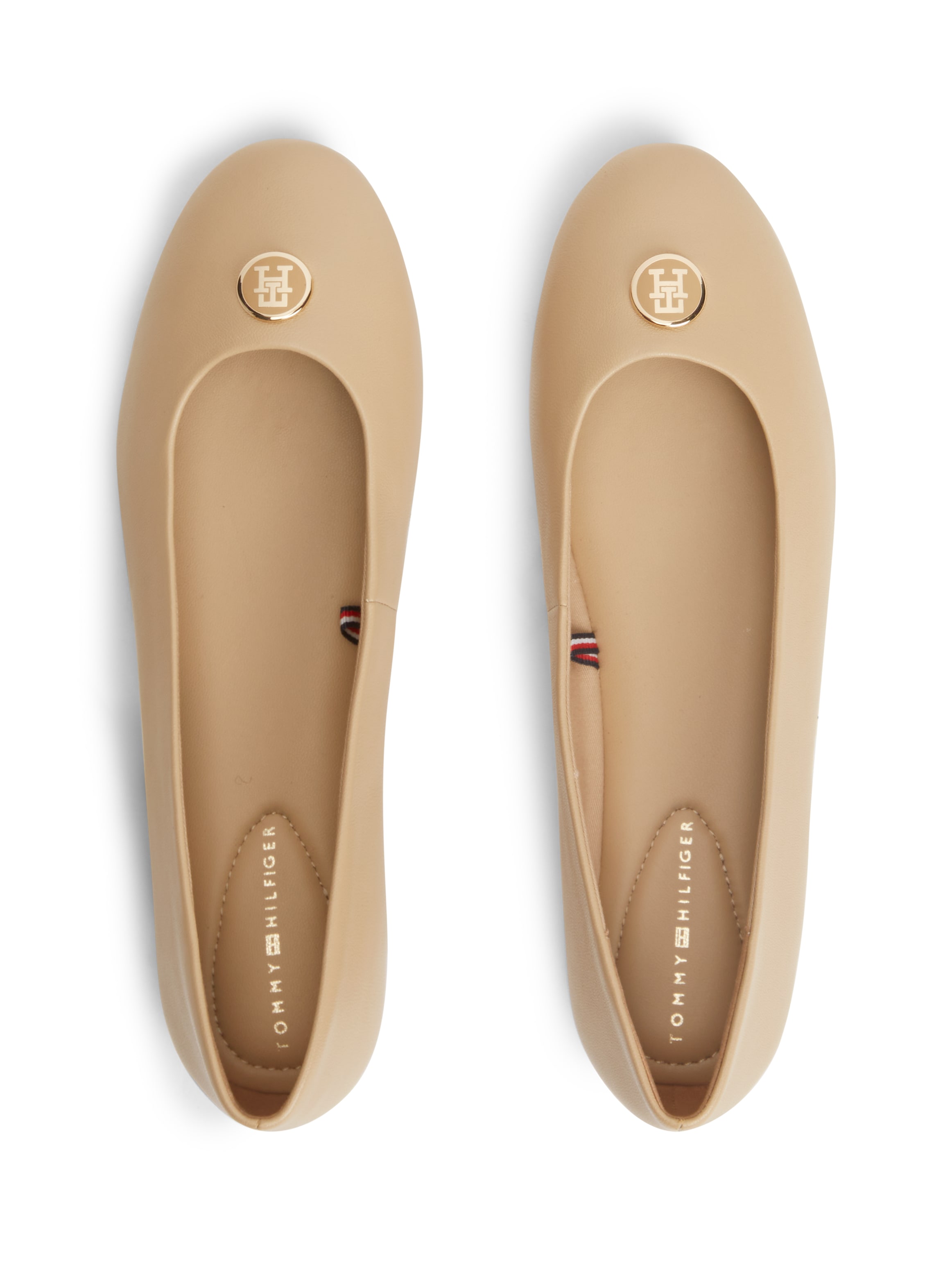 Tommy Hilfiger Ballerina »TH PLATE LEATHER BALLERINA«  Schlupfschuh, Businessschuh mit edlem Schmuckelement - schmale Form