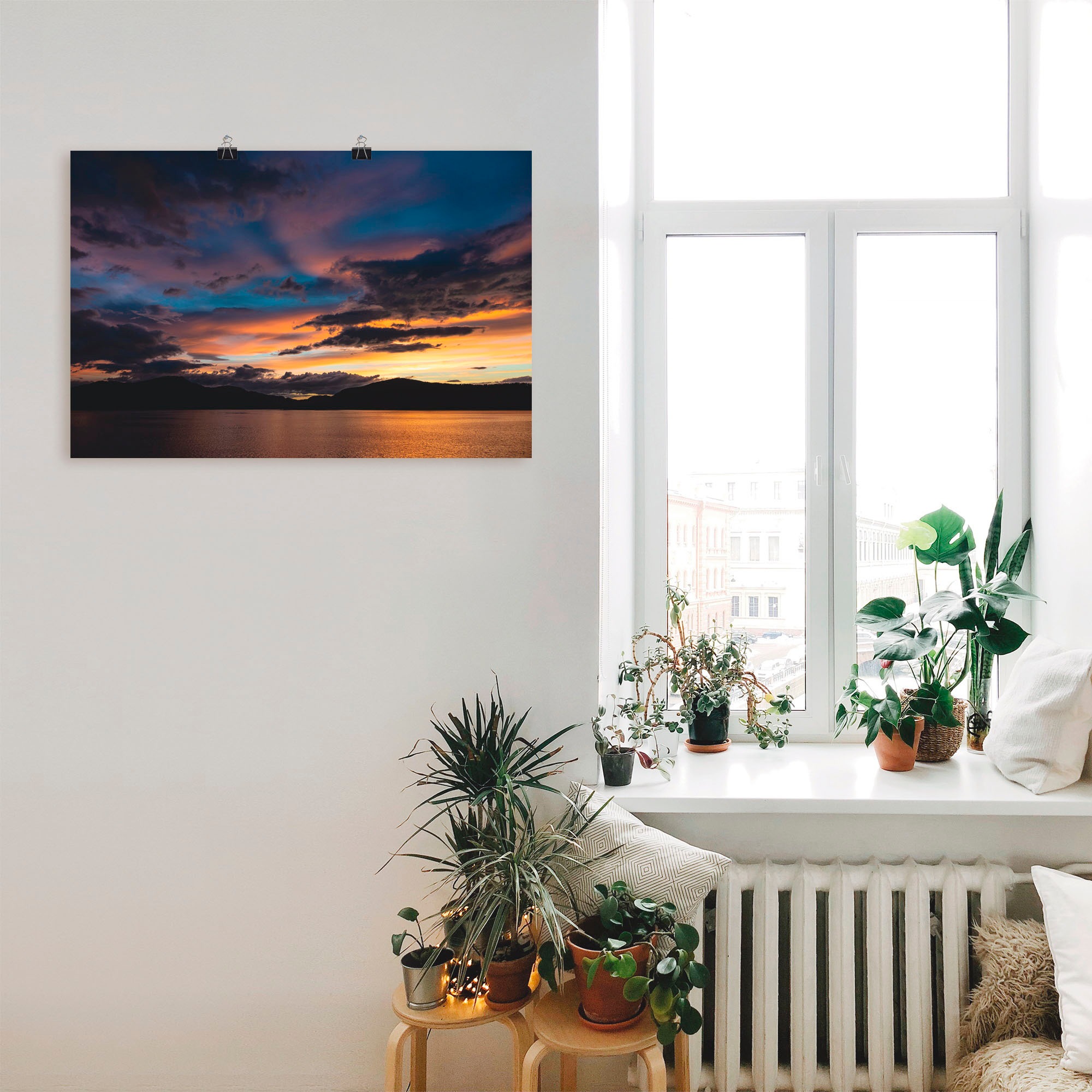 Artland Wandbild »Blick auf den Storfjord Norwegen Abend«, Küste, (1 St.), als Alubild, Leinwandbild, Wandaufkleber oder Poster in versch. Größen