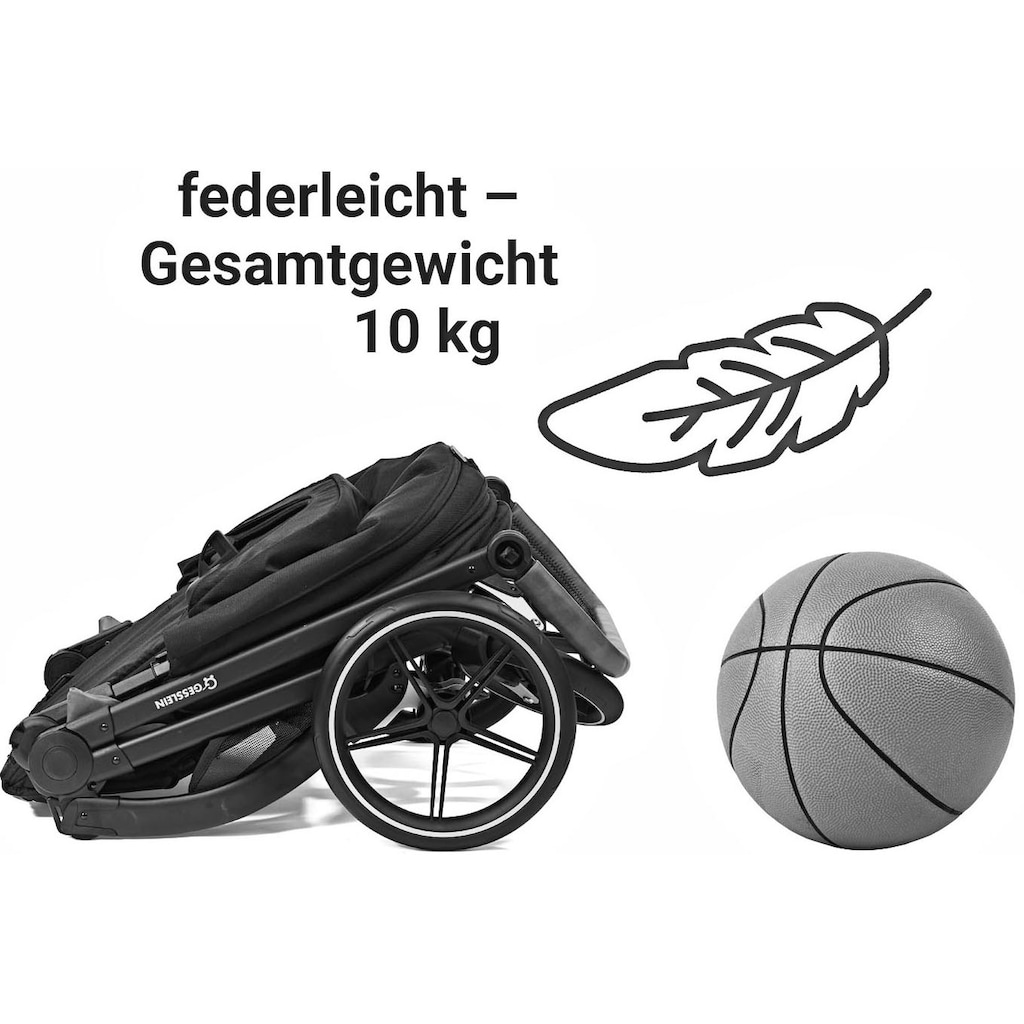 Gesslein Kombi-Kinderwagen »FX4 Soft+ mit Aufsatz Swing schwarz, aqua mint«