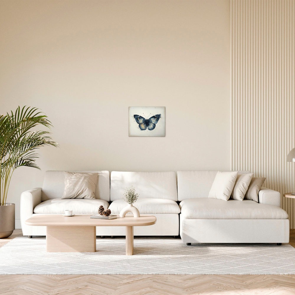 A.S. Création Leinwandbild »Butterfly - Wandbild Beige Blau Schwarz Keilrah günstig online kaufen