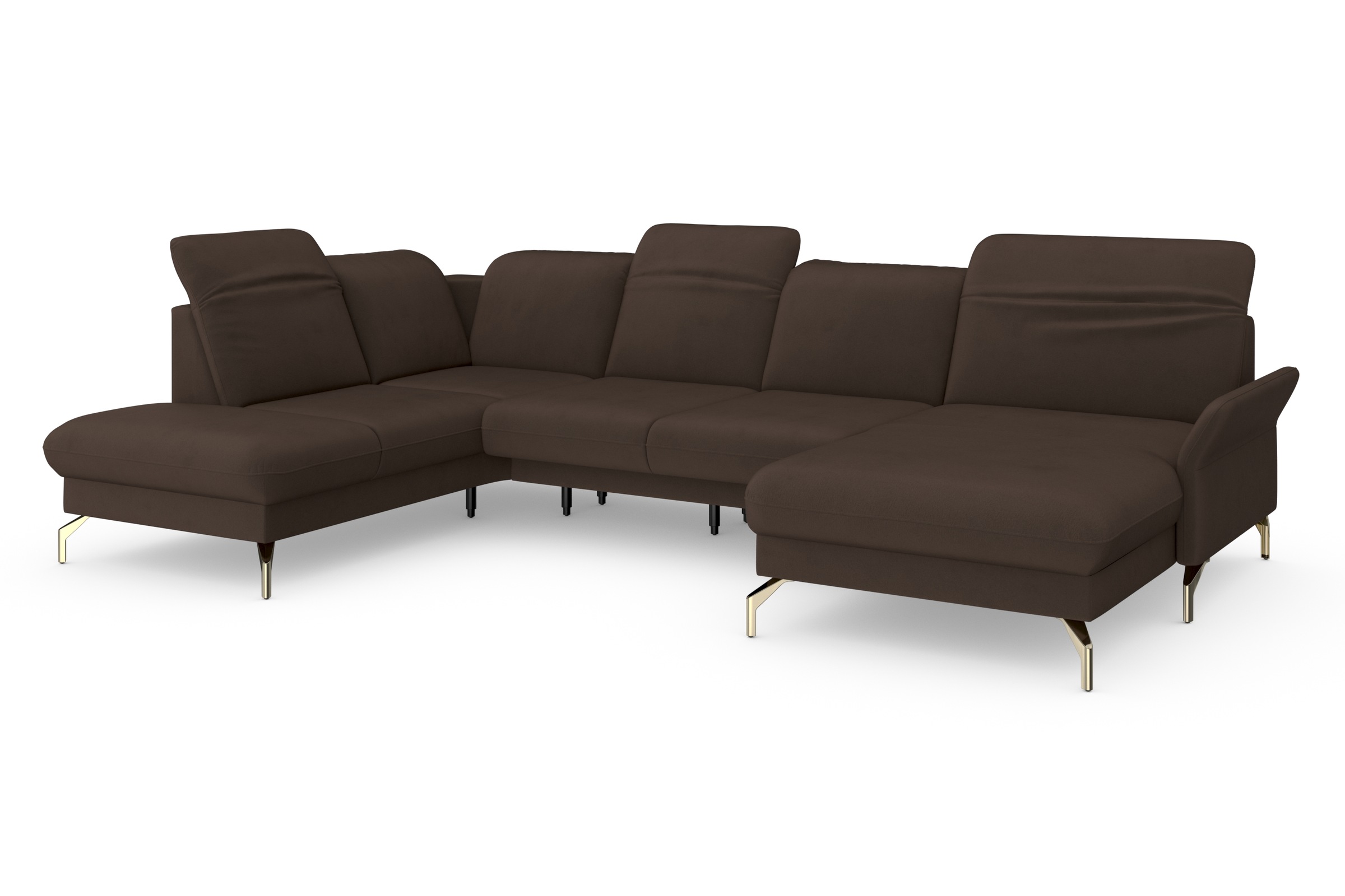 sit&more Wohnlandschaft »Fashion U-Form«, wahlweise mit Kopfteilverstellung, Vorziehsitz, motorisch, Nickelfüße