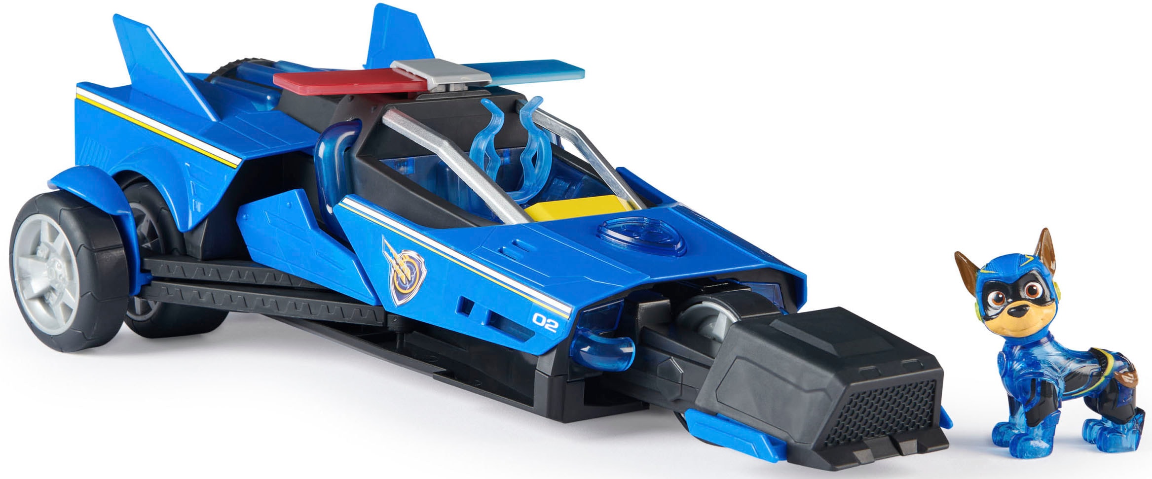 Spin Master Spielzeug-Rennwagen »Paw Patrol - Movie II - Chases Deluxe Raketen-Fahrzeug«, Superhelden-Raketenfahrzeug inkl. Chase Figur