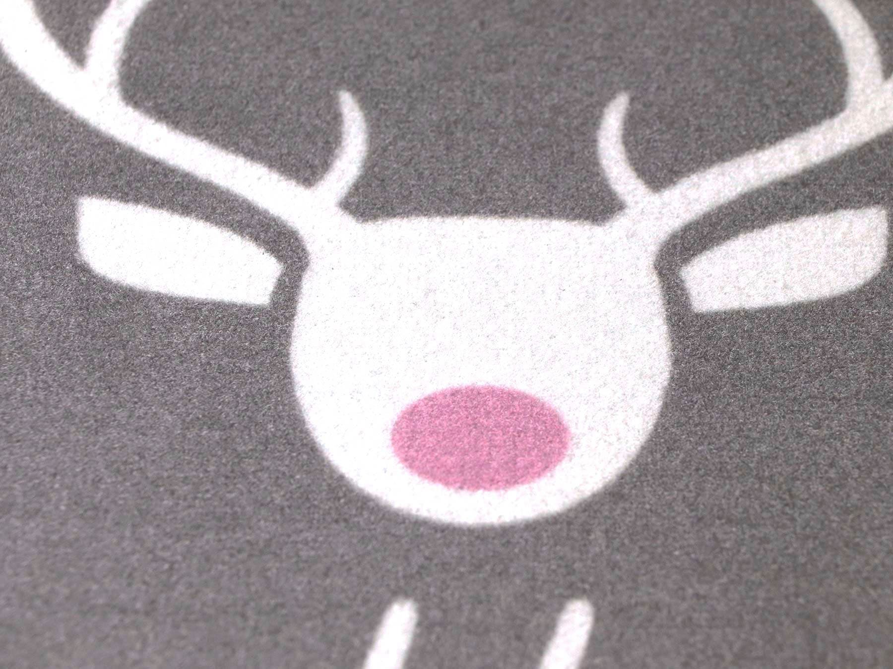 Primaflor-Ideen in Textil Fußmatte »VELVET - HOHOHO, Made in Belgium«, rechteckig, 5 mm Höhe, Schmutzfangmatte, Weihnachten, mit Spruch, waschbar, rutschhemmend