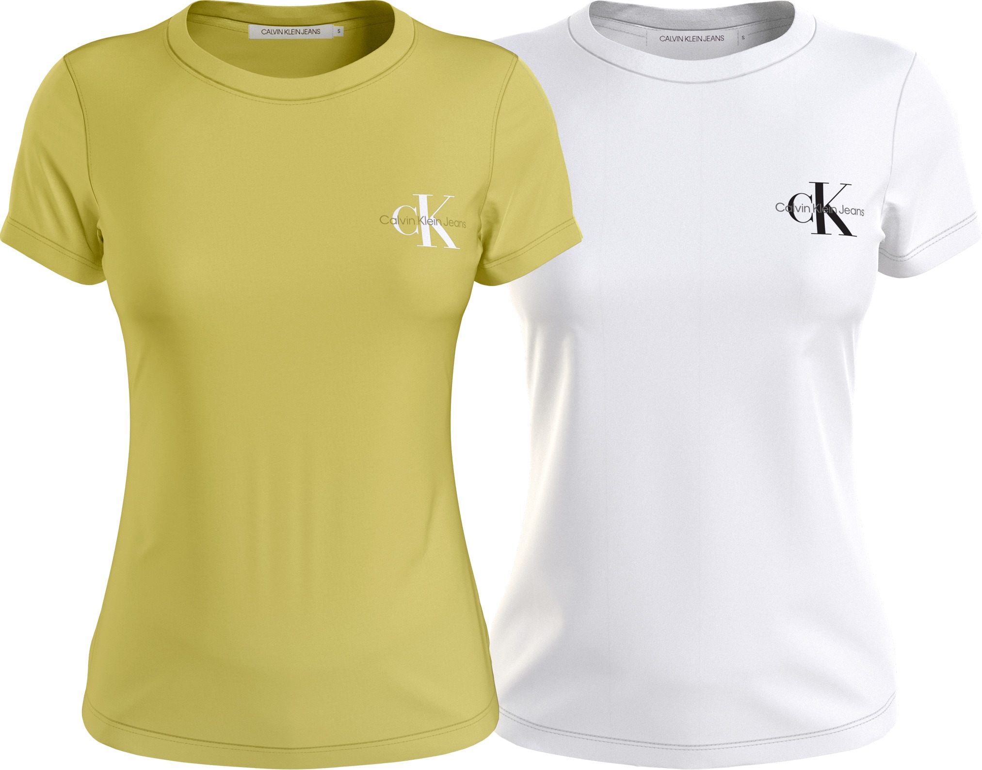 Calvin Klein Jeans T-Shirt »2-PACK MONOLOGO SLIM TEE«, (Packung, 2er-Pack)