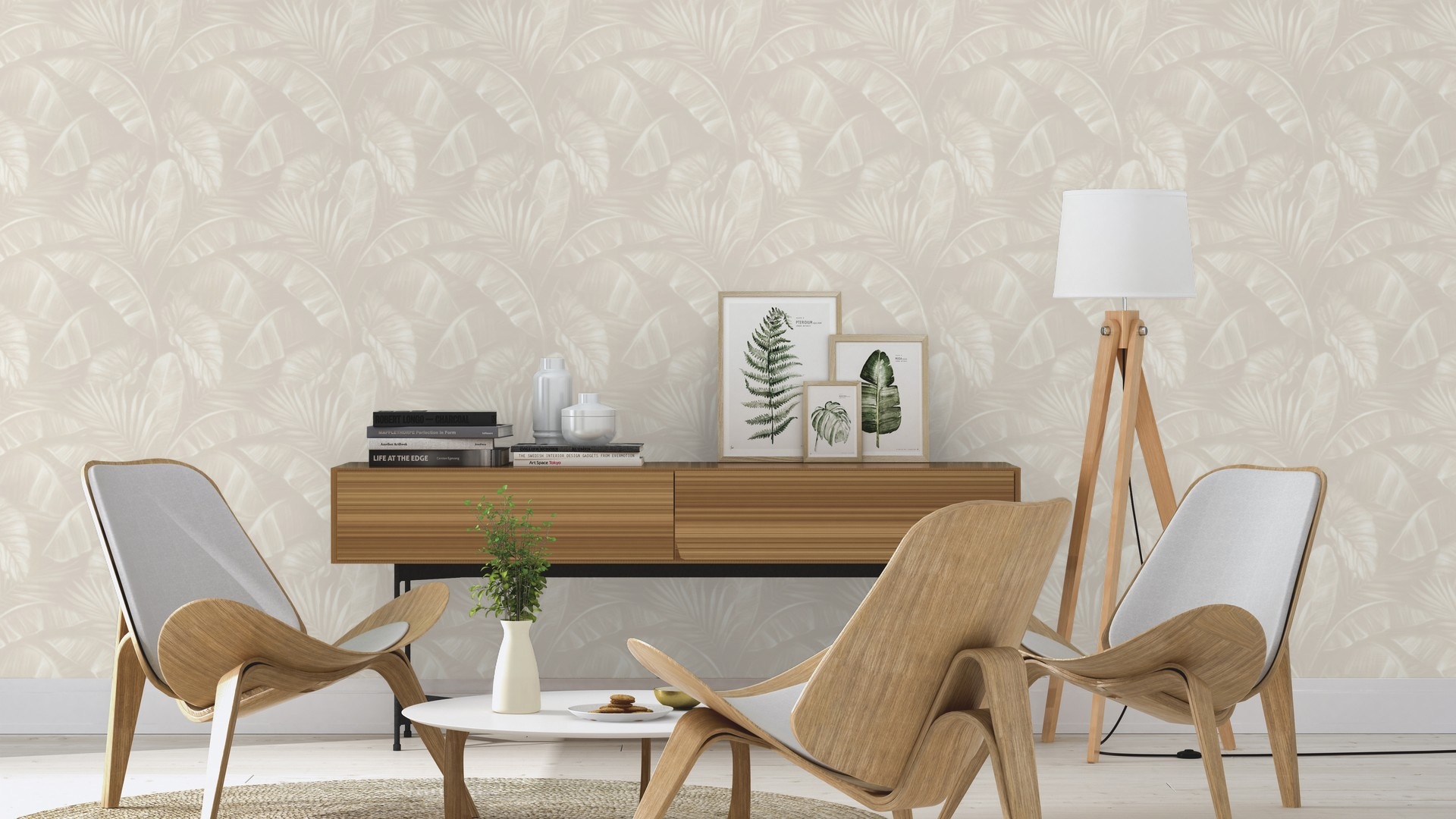s.Oliver Papiertapete »mit exotischen Blättern«, botanisch, mit Palmenblättern