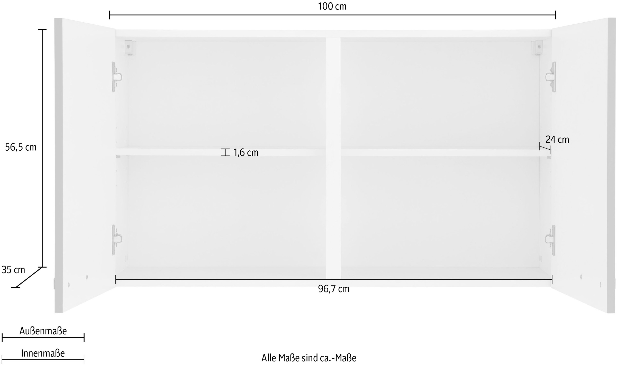 wiho Küchen Hängeschrank »Kansas«, 100 cm breit