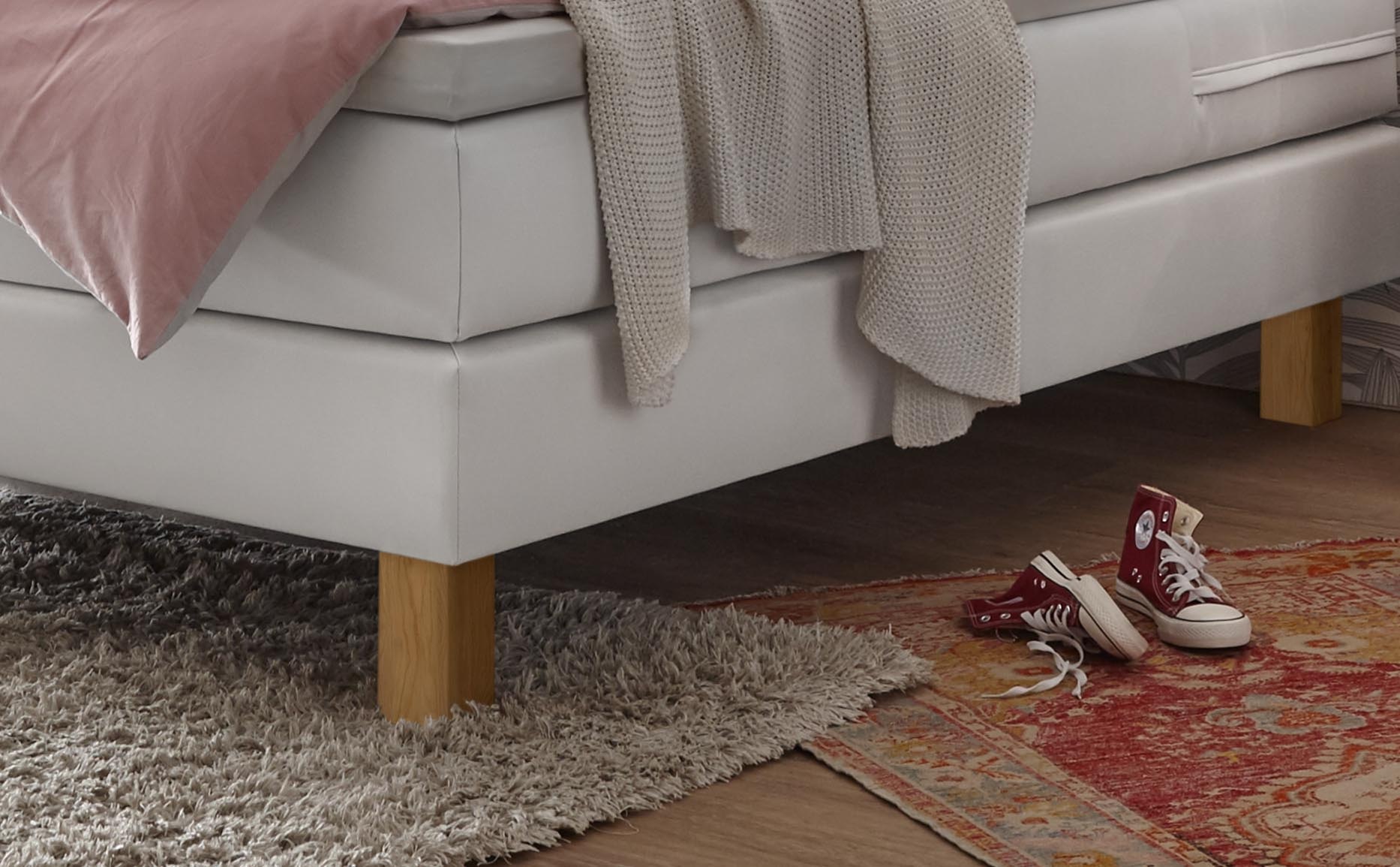 HASENA Boxspringbett »Isoba«, inkl. Topper, Füsse aus massiver Eiche