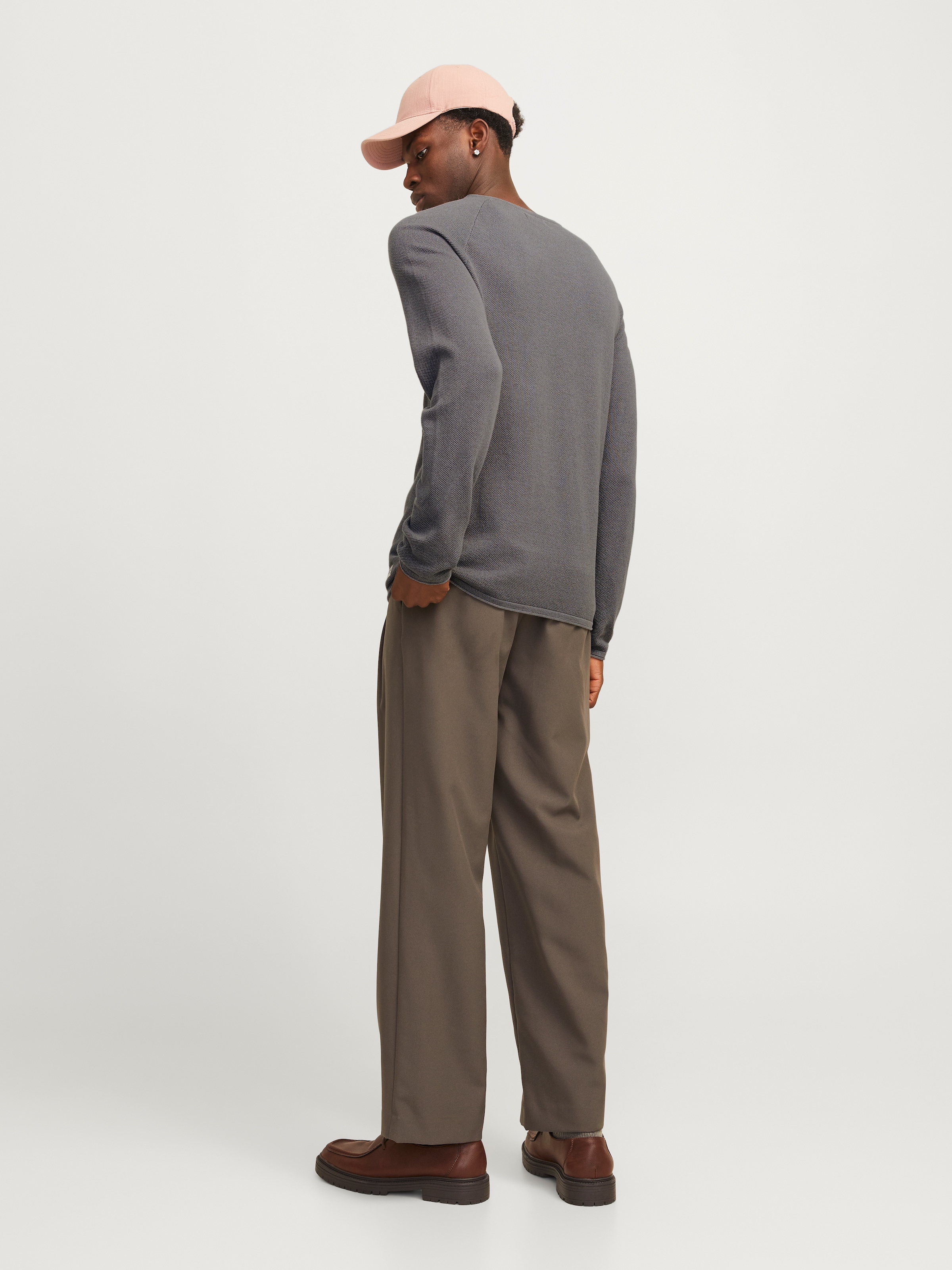 Jack & Jones Rundhalspullover »JJEHILL KNIT CREW NECK NOOS«, aus Strukturstrick
