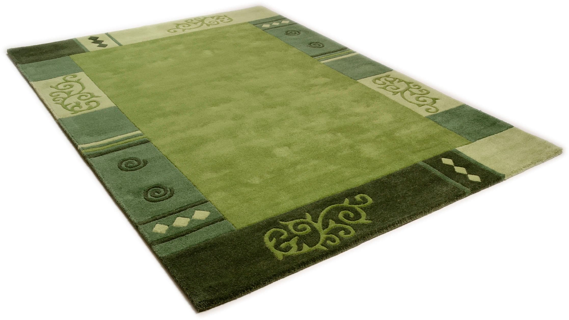 THEKO Wollteppich »Ambadi« rechteckig 14 mm Höhe reine Schurwolle, handgetuftet, mit Bordüre, modern