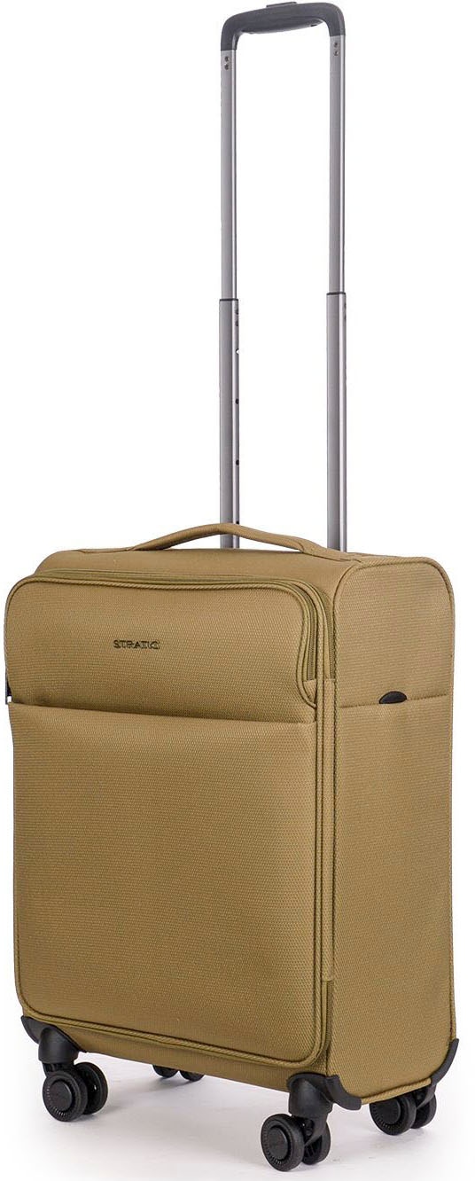 Stratic Weichgepäck-Trolley »Stratic Light + S, khaki«, 4 Rollen, Handgepäck Reisekoffer Reisegepäck TSA-Zahlenschloss