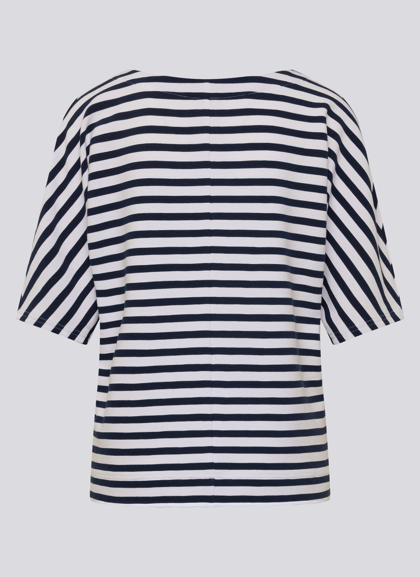 Rabe Rundhalsshirt im Streifen-Look und mit Glitzer-Druck