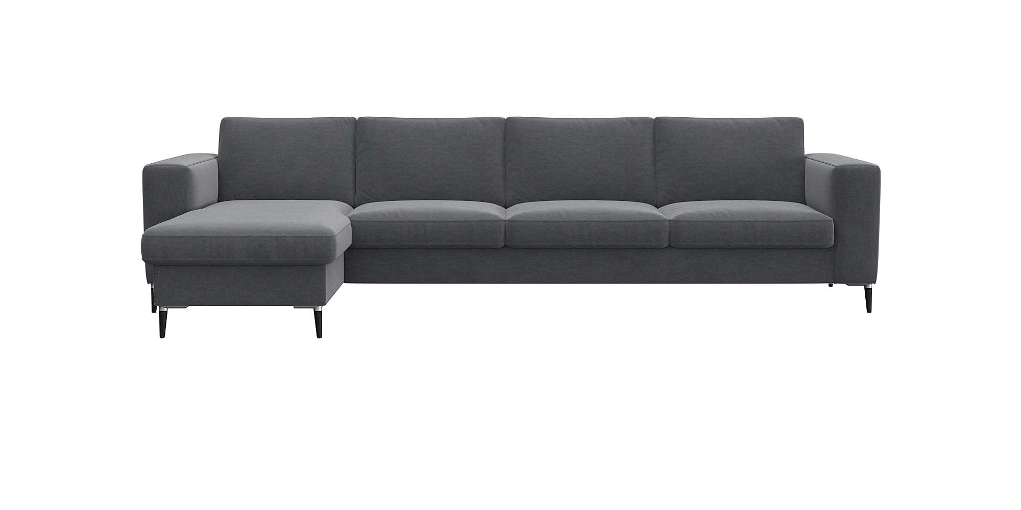 FLEXLUX Ecksofa »Fiore, L-Form«, breite Armlehnen, Kaltschaum, Füße Alu+sch günstig online kaufen