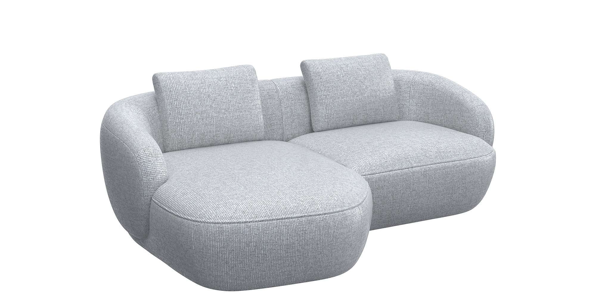 FLEXLUX Wohnlandschaft »Torino, rund, L-Form, Sofa-Ecke mit Recamiere, Long günstig online kaufen