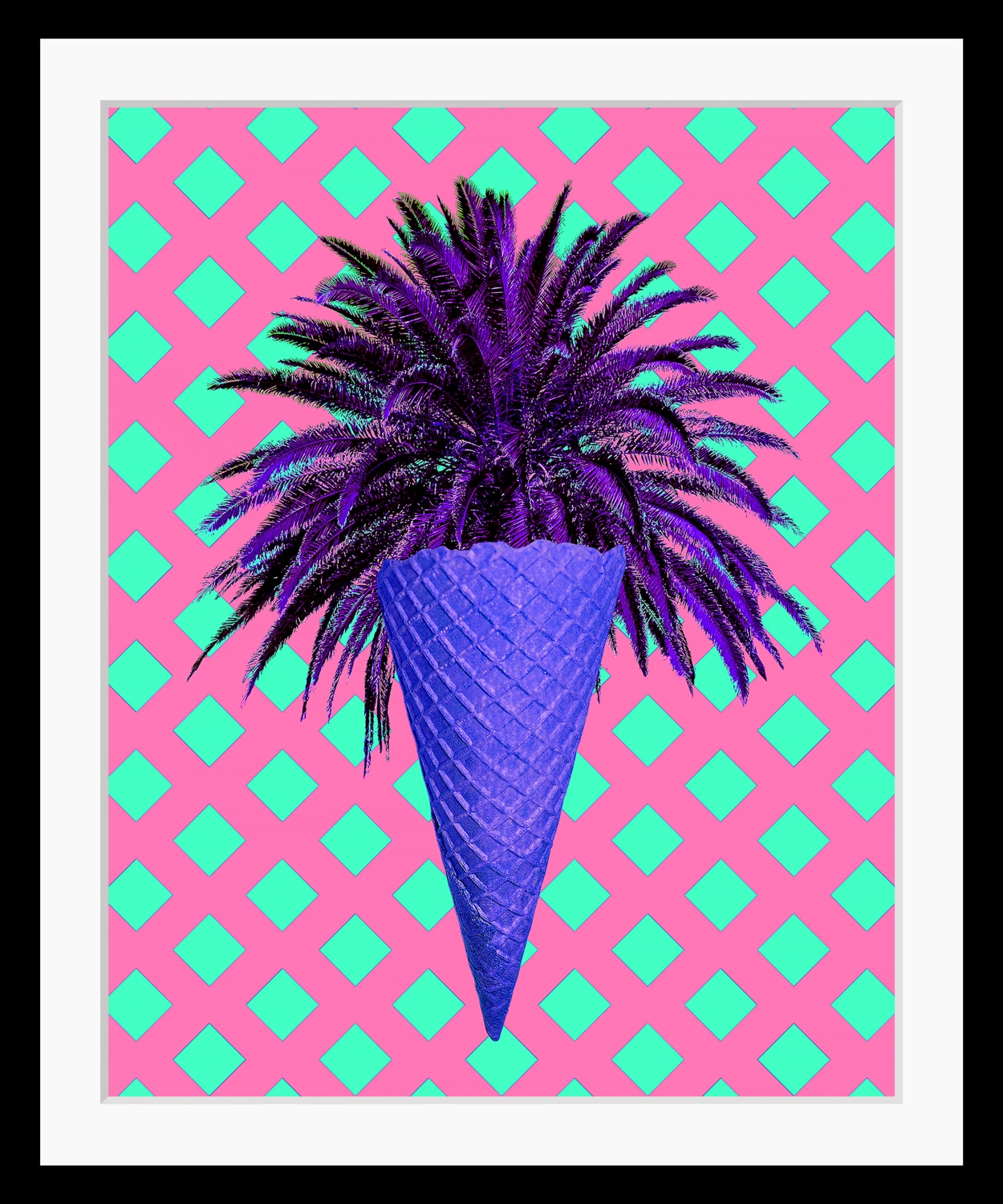 queence Bild »Stella«, Eis-Palmen-Pflanzen-Pflanzenbilder-Foto-Kunst-Lebensmittel, HD Premium Poster-Druck inkl. Holzrahmen