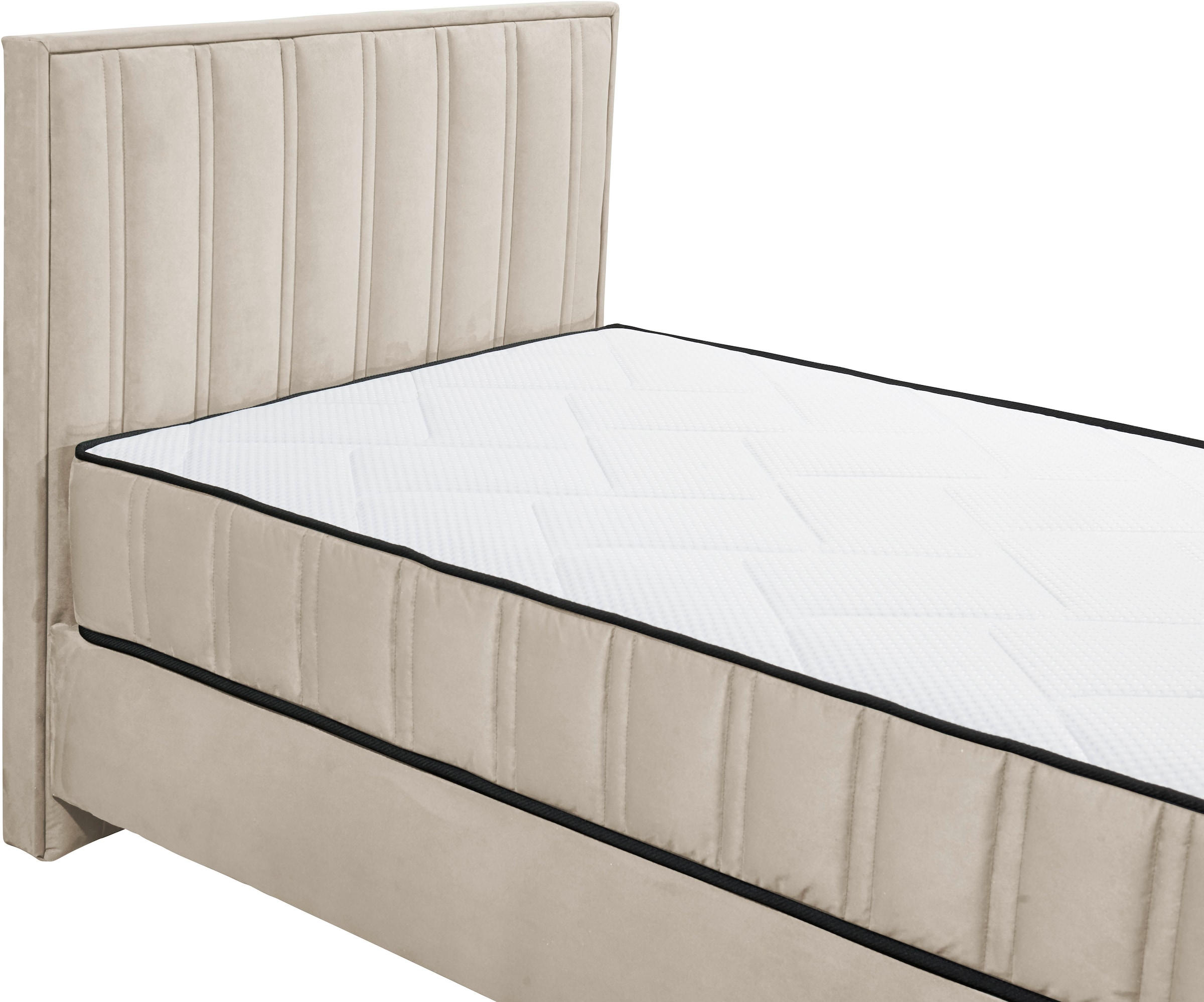ED EXCITING DESIGN Boxbett »Monroe inkl. Bettkasten, erhältlich in den Breiten 120cm & 140cm« Duo-Matratze - feste Seite mit Kokosmatte