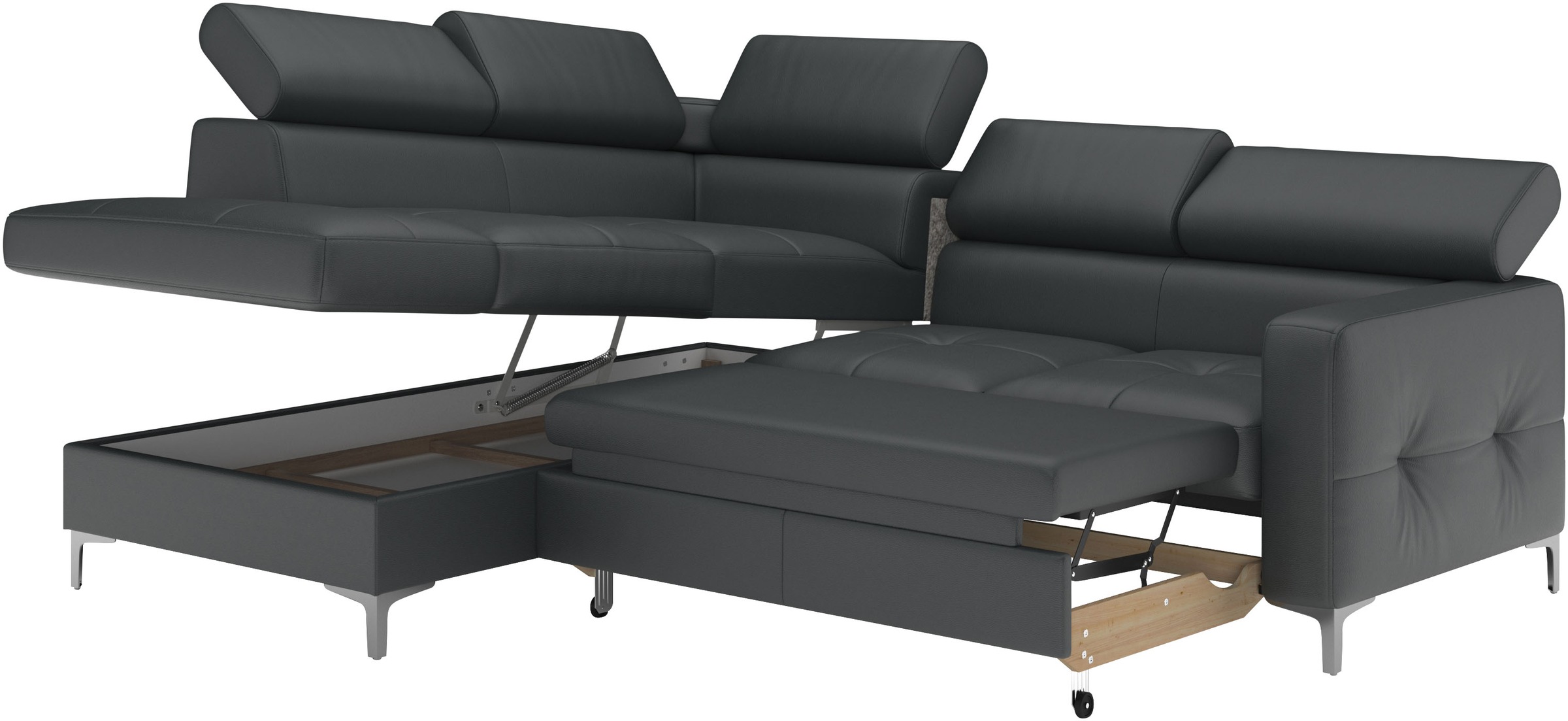 COTTA Ecksofa »Sammy L-Form«, mit Kopfteilverstellung, wahlweise mit Bettfunktion & Bettkasten