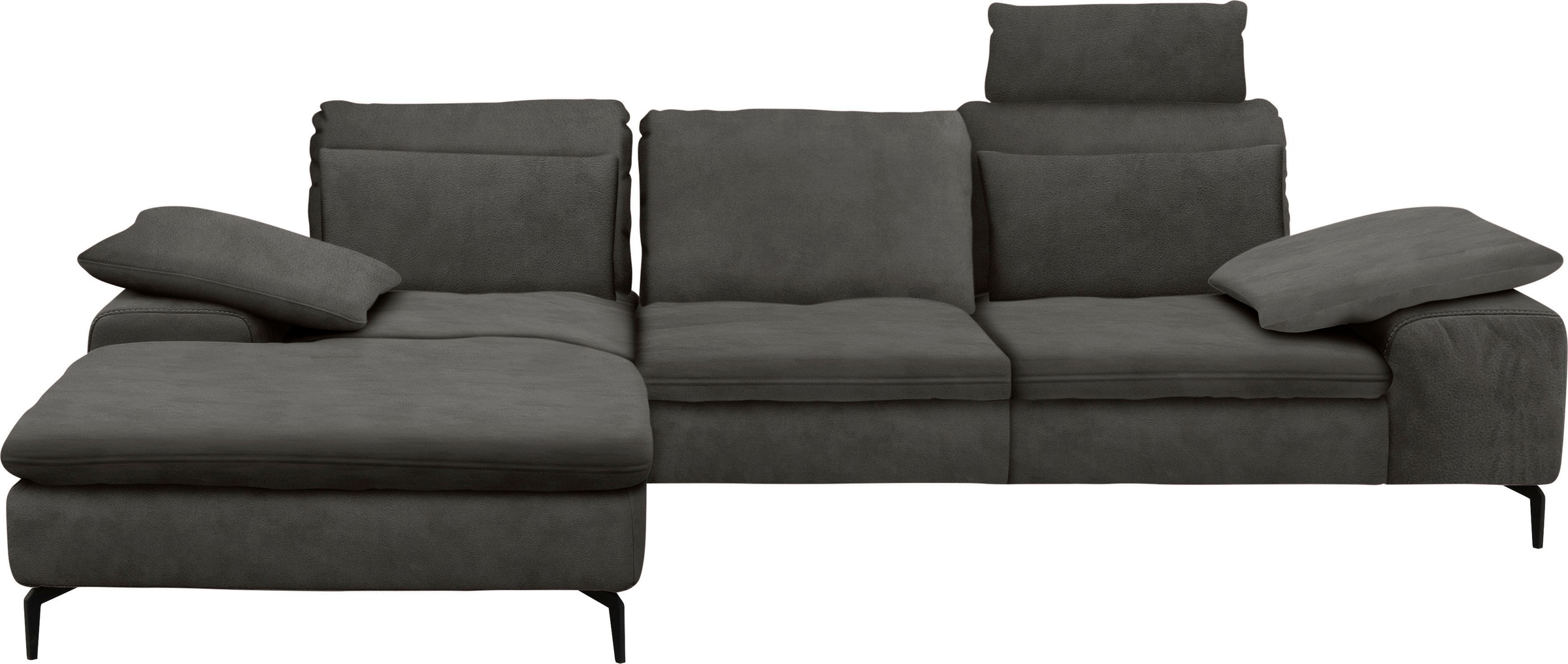 W.SCHILLIG Ecksofa »valentinoo, Designsofa, bequem, elegant und zeitlos, L-Form«, (Set), inklusive Hocker, mit Sitztiefenverstellung, Breite 299 cm