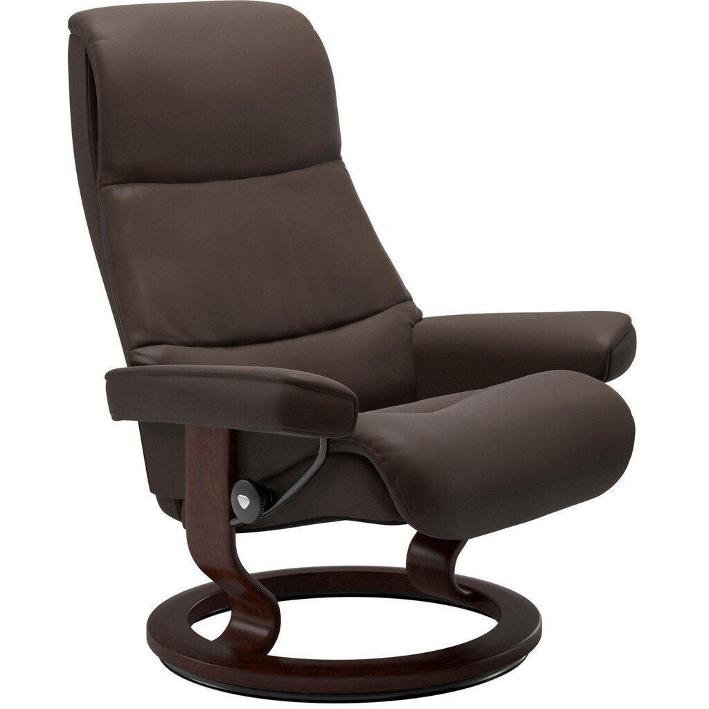 Stressless® Relaxsessel »View«, (Set, Relaxsessel mit Hocker), mit Classic Base, Größe S,Gestell Braun