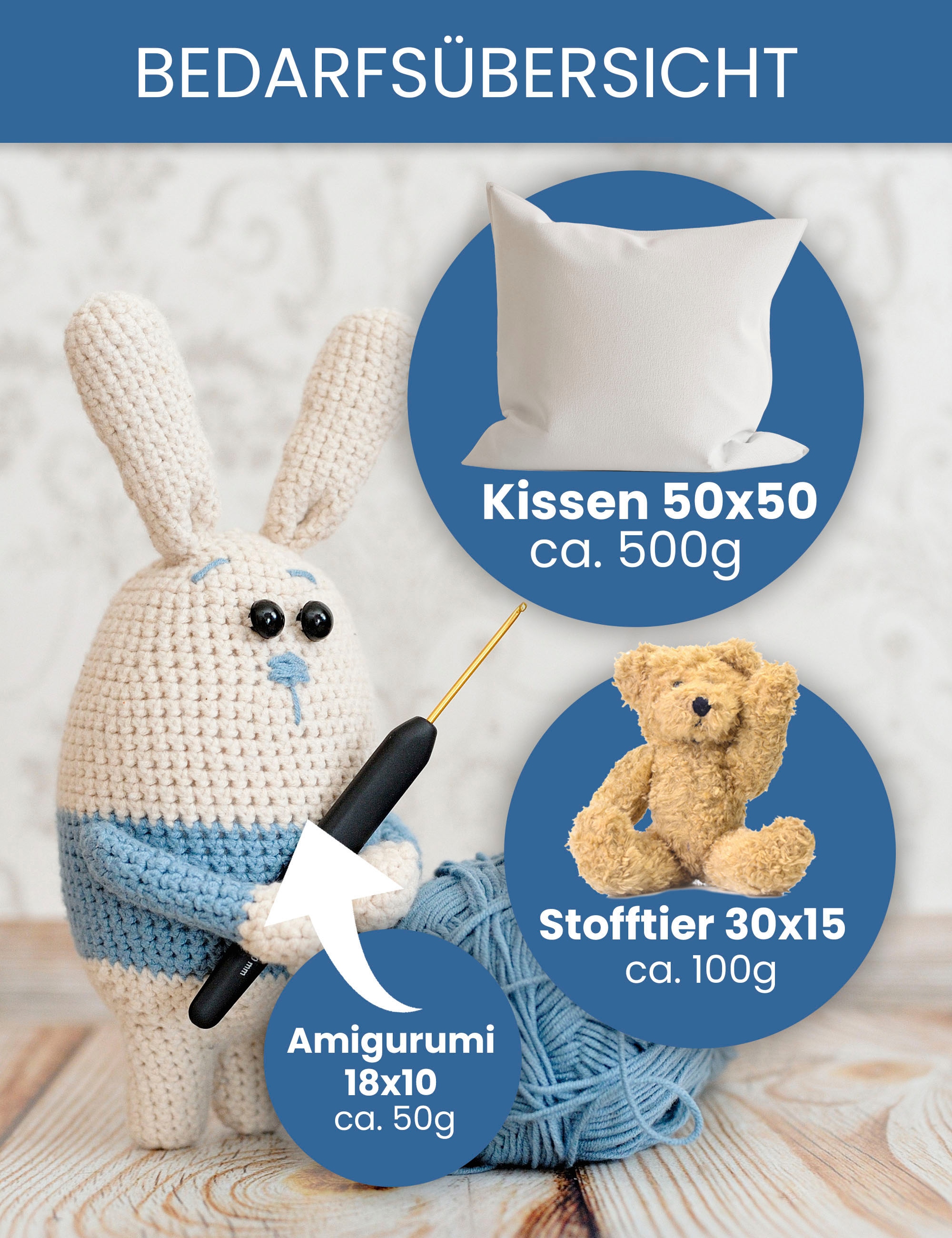 Primaflor-Ideen in Textil Kissenfüllung »Kissenfüllung Polyesterfasergemisch, 1kg«, Füllmaterial für Kissen, ideal als Bastelmaterial, waschbar