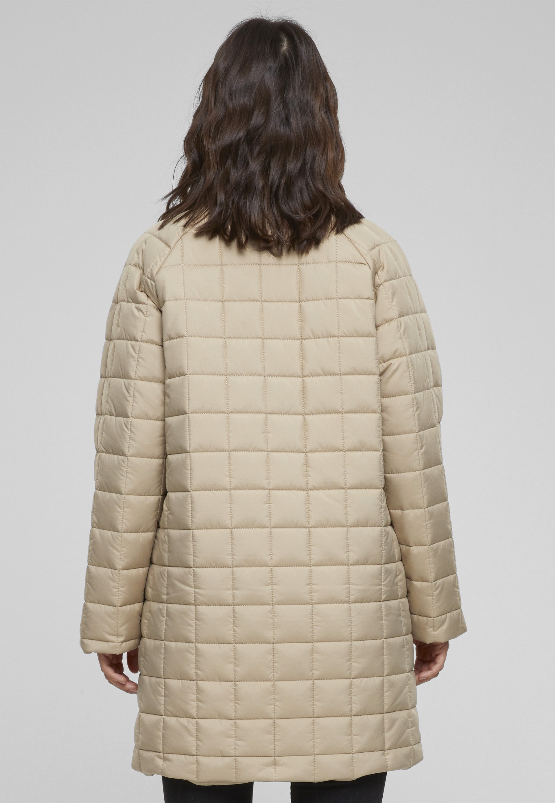 URBAN CLASSICS Winterjacke »Urban Classics Damen Ladies Quilted Coat« 1 Stk. tlg. ohne Kapuze