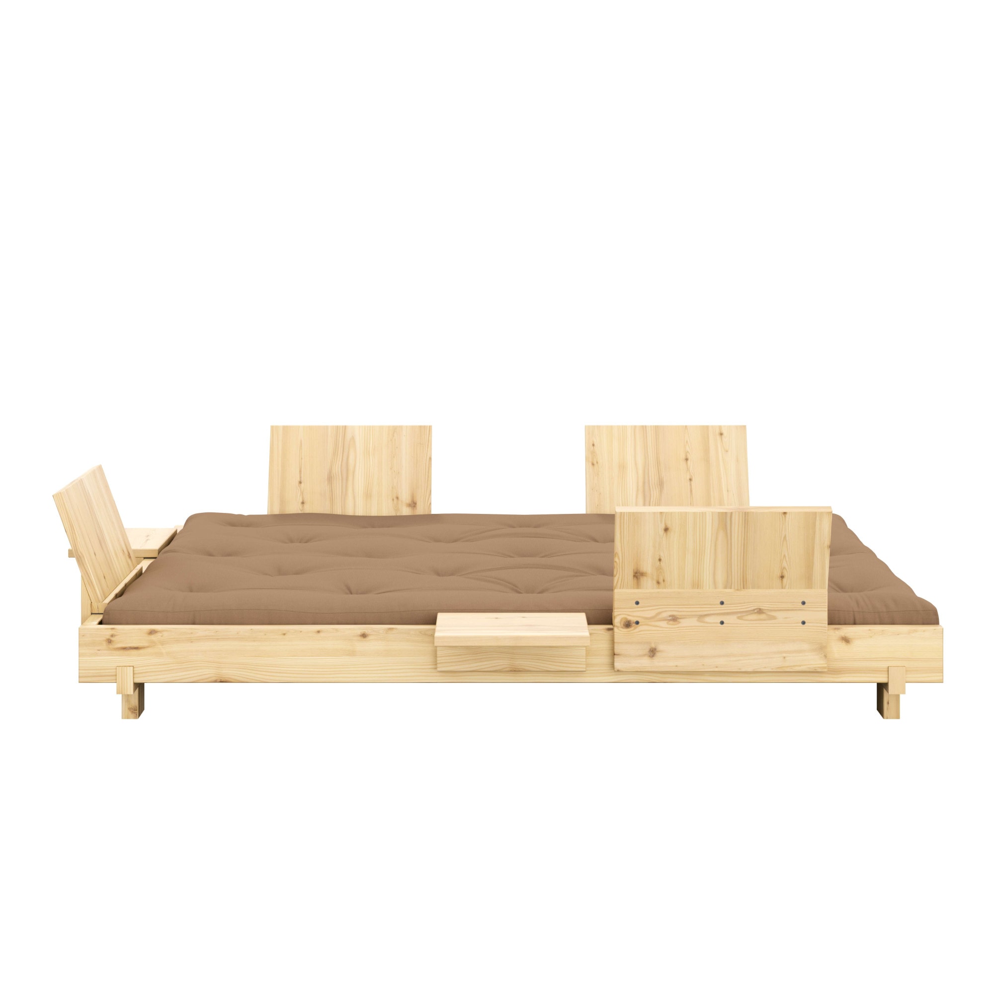 Karup Design Bett »Social Sofa Bed, mit verstellbarem Zubehör, inkl Matratze & Lattenrost«, Bett wahlweise mit 2 oder 4 Rückenlehnen und 2 Ablagen. Mit Matratze