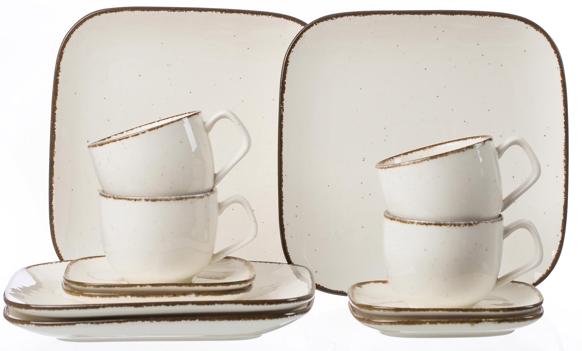 Ritzenhoff & Breker Kaffeeservice "Geschirr-Set, Service CASA", beige (naturweiß), 12 Stk.