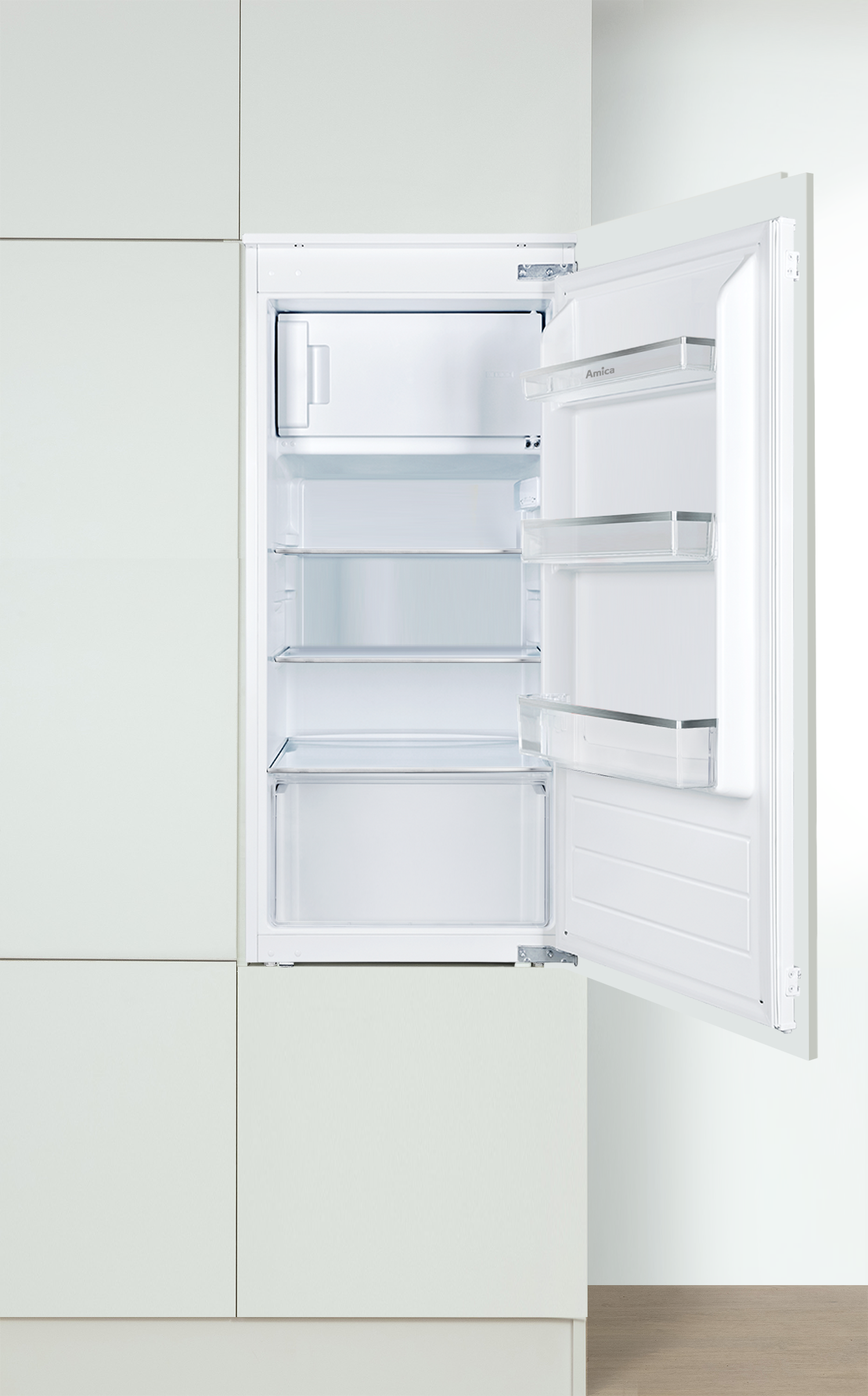 Amica Einbaukühlschrank »EKSS 361 216«, Schlepptür-Technik