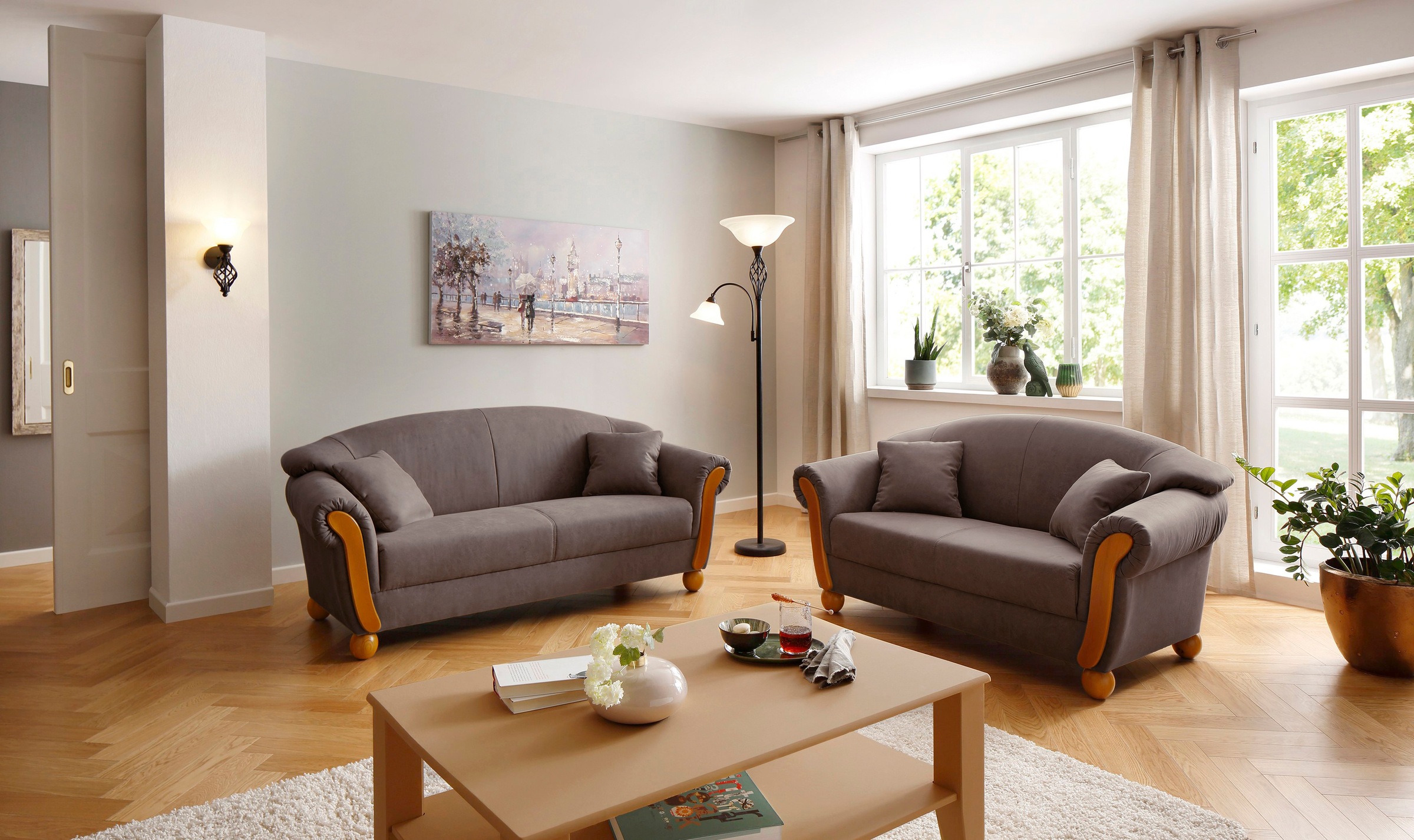 Home affaire 2-Sitzer "Milano Vintage" mit Federkern, Bezug in Lederoptik, günstig online kaufen