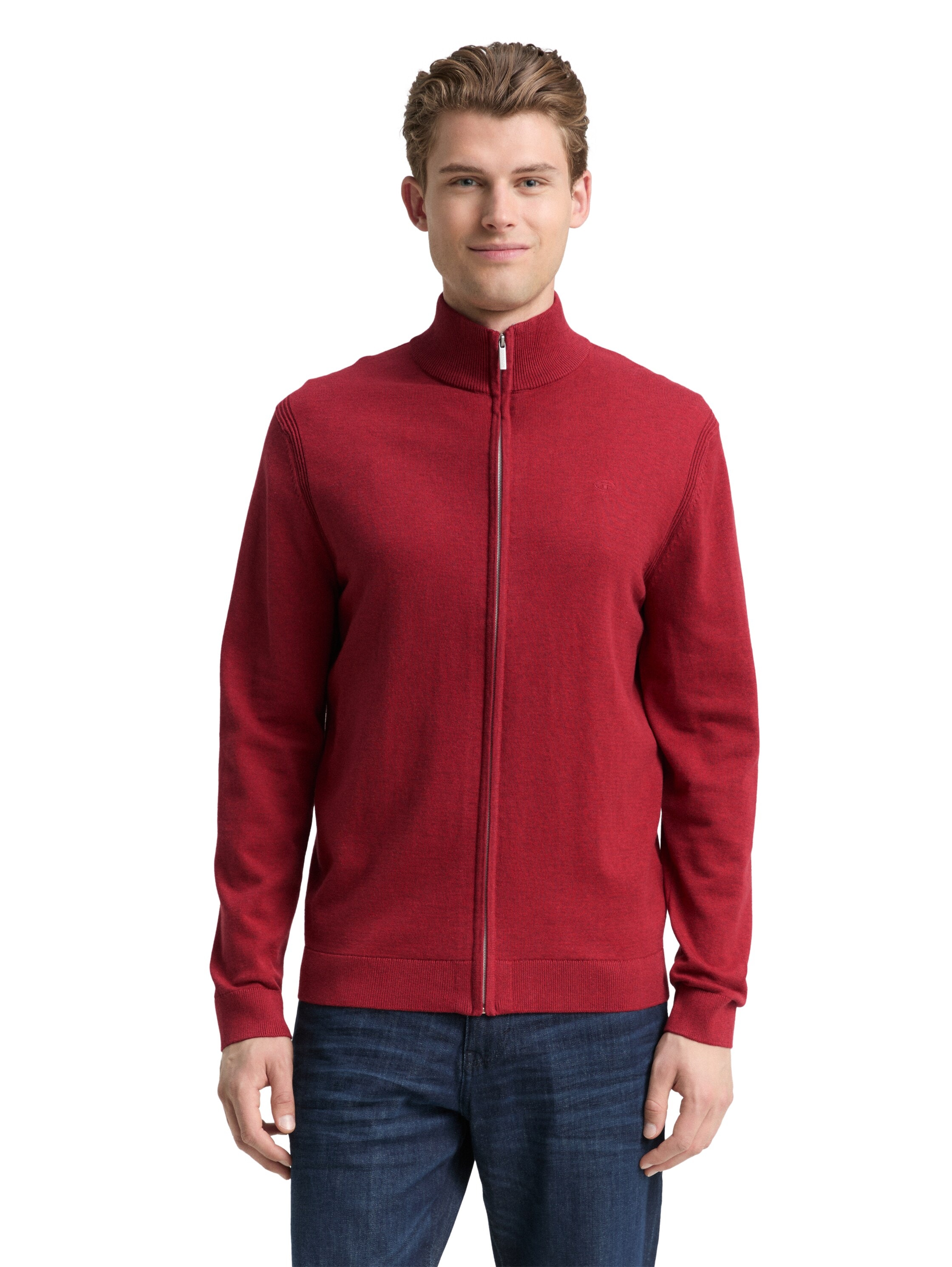 TOM TAILOR Strickjacke mit Logo Stickerei