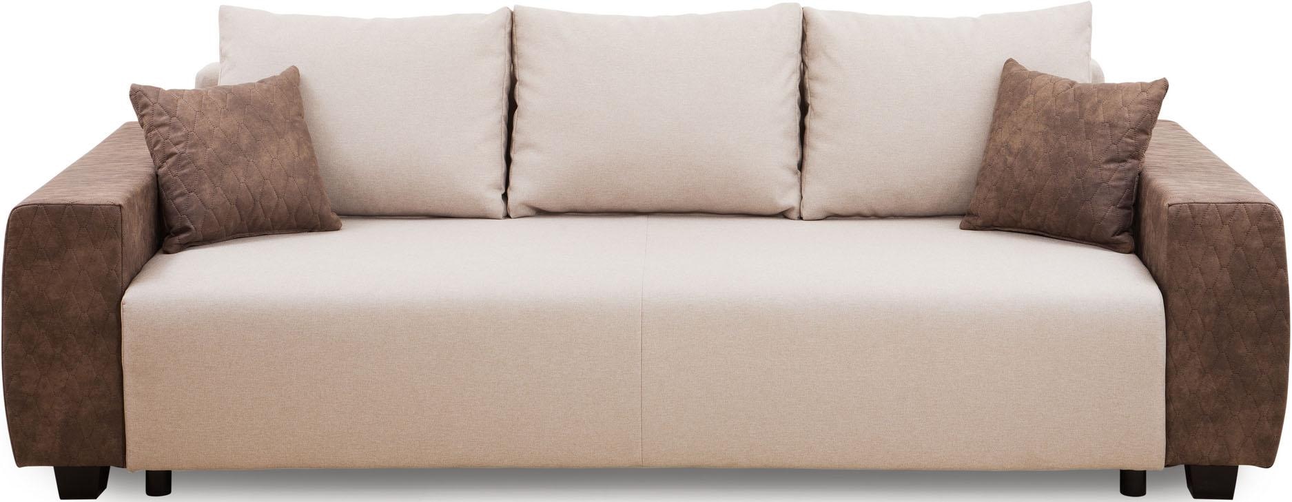 Home affaire Schlafsofa »Bella«, mit geprägtem Bezug bei Armlehnen günstig online kaufen