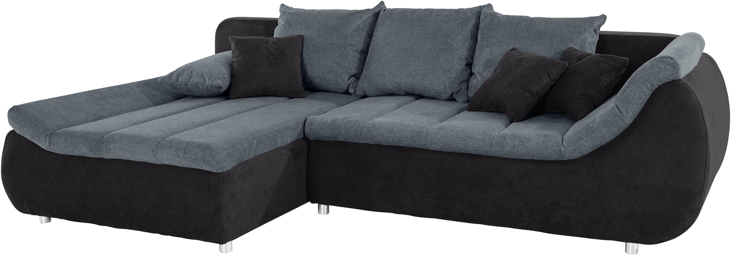 INOSIGN Ecksofa »Imola, elegant und modern, aktuelle Steppung im Sitz, bequem, L-Form«, frei im Raum stellbar, wahlweise mit Bettfunktion und Bettkasten
