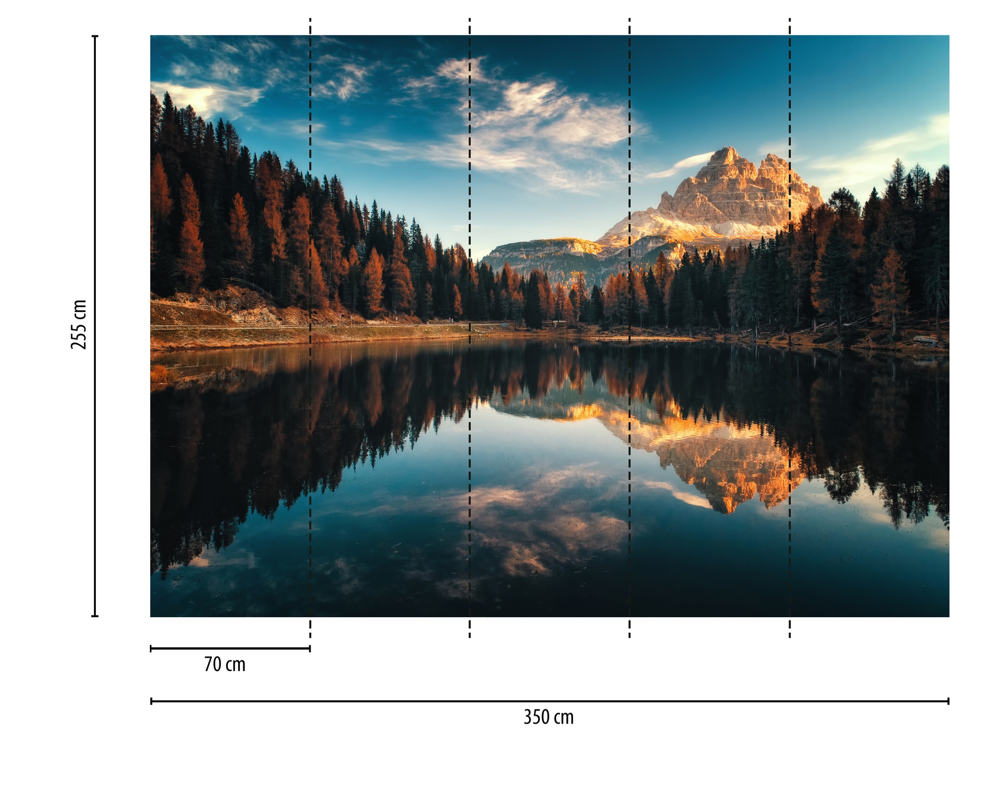 A.S. Création Vliestapete »Fototapete Bergsee Alpen Panorama Herbstlandschaft« matt strukturiert