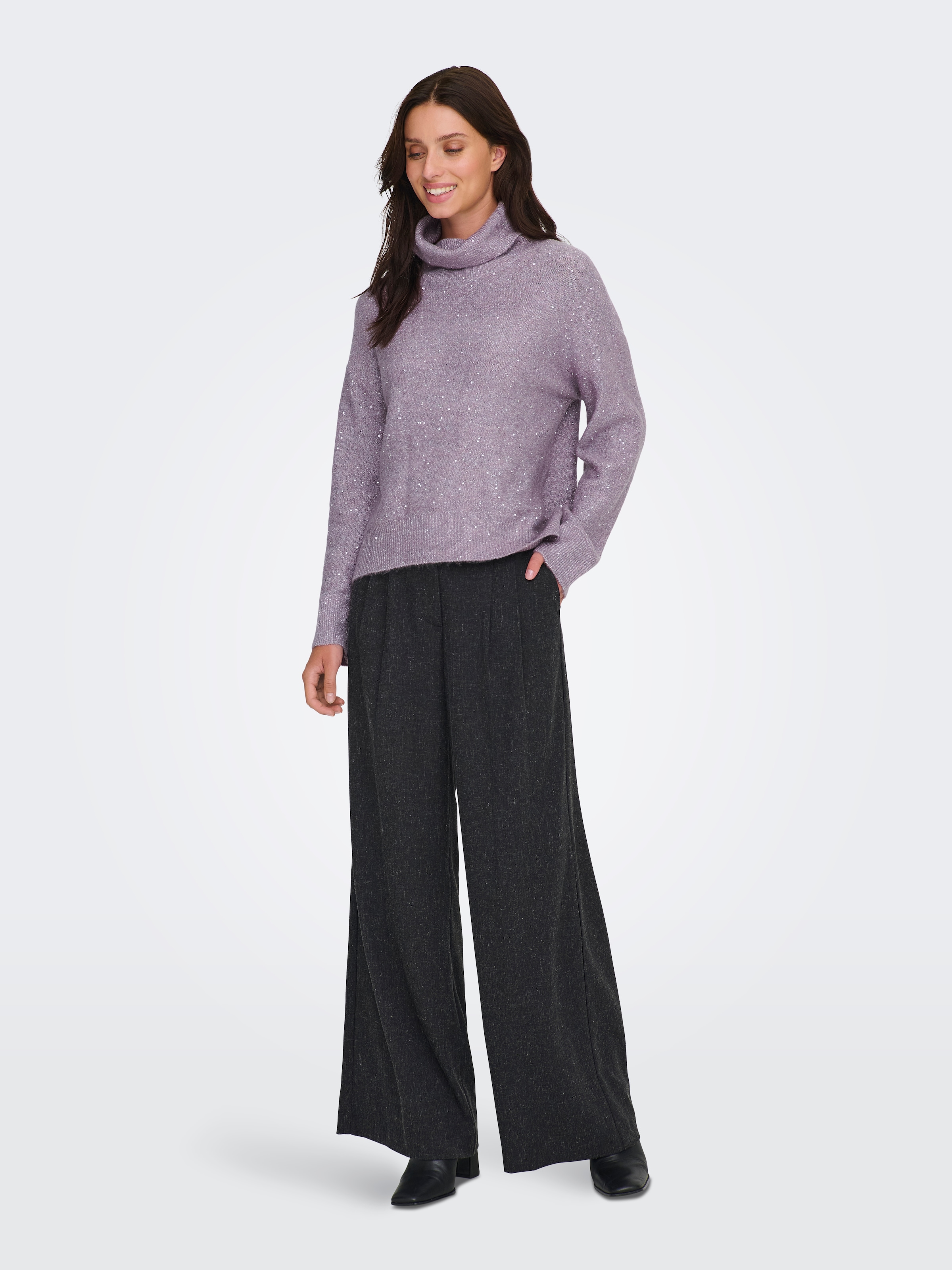 ONLY Rollkragenpullover »ONLARIZONA LS SEQUINS ROLLNECK PULL KNT«