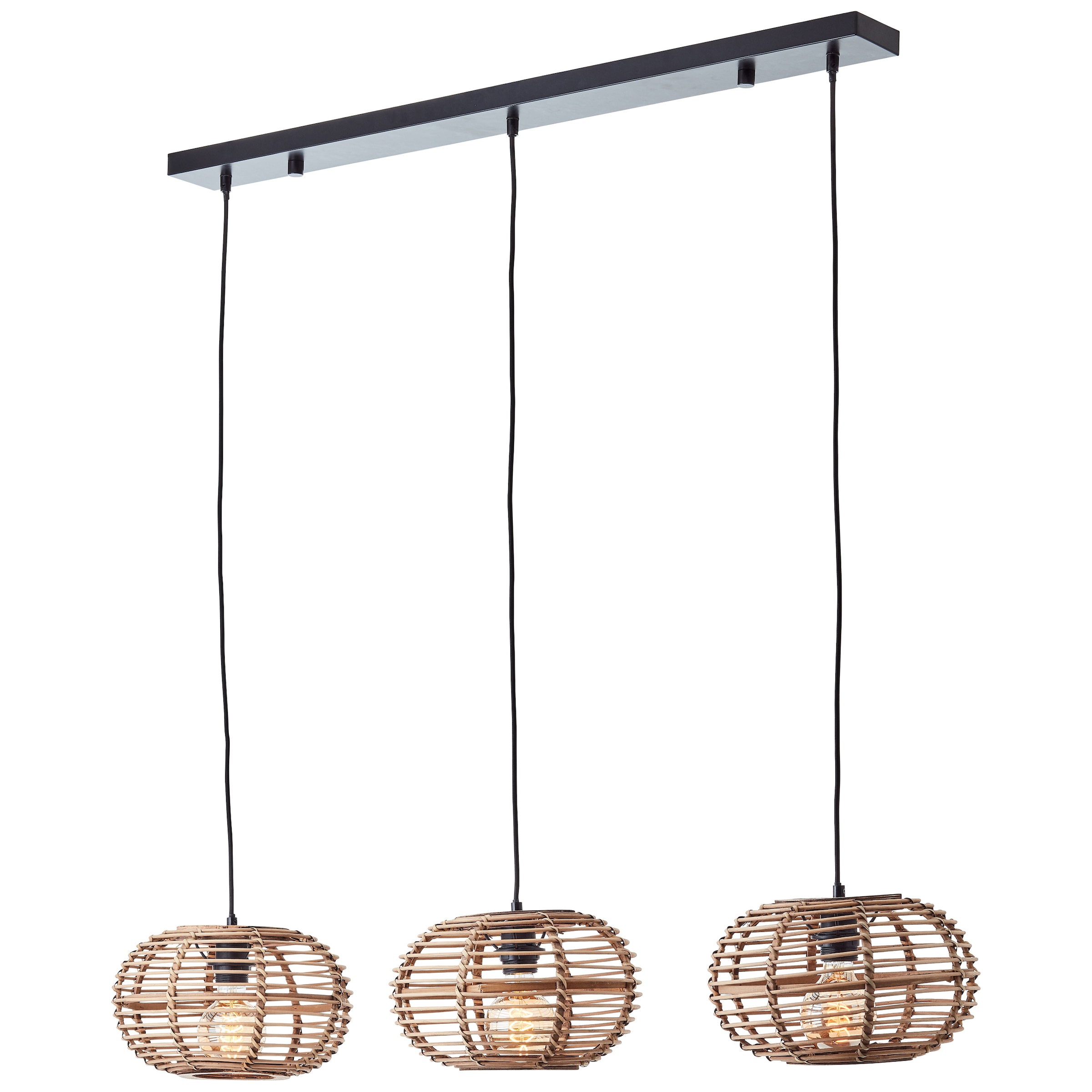 Brilliant Pendelleuchte »Woodball«, 3 flammig, Leuchtmittel E27 | ohne Leuchtmittel, 3 flammige Bambus Hängelampe - 3x E27 max. 40 W - 142 cm x 111 cm