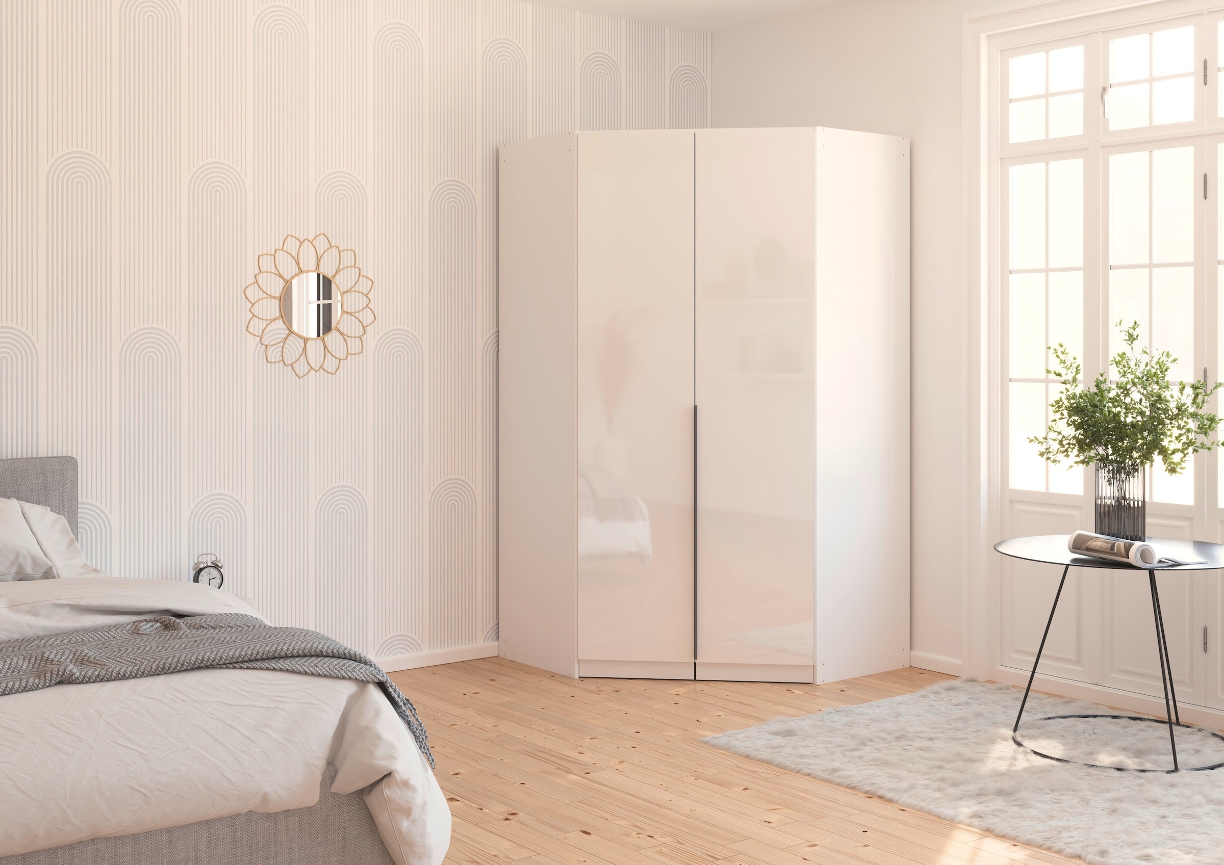 rauch Eckkleiderschrank »Kleiderschrank Schrank Ankleidezimmer Schlafzimmer Garderobe AGORDO«, (in zwei Griff-Farben), voll ausgestattet mit viel Stauraum MADE IN GERMANY