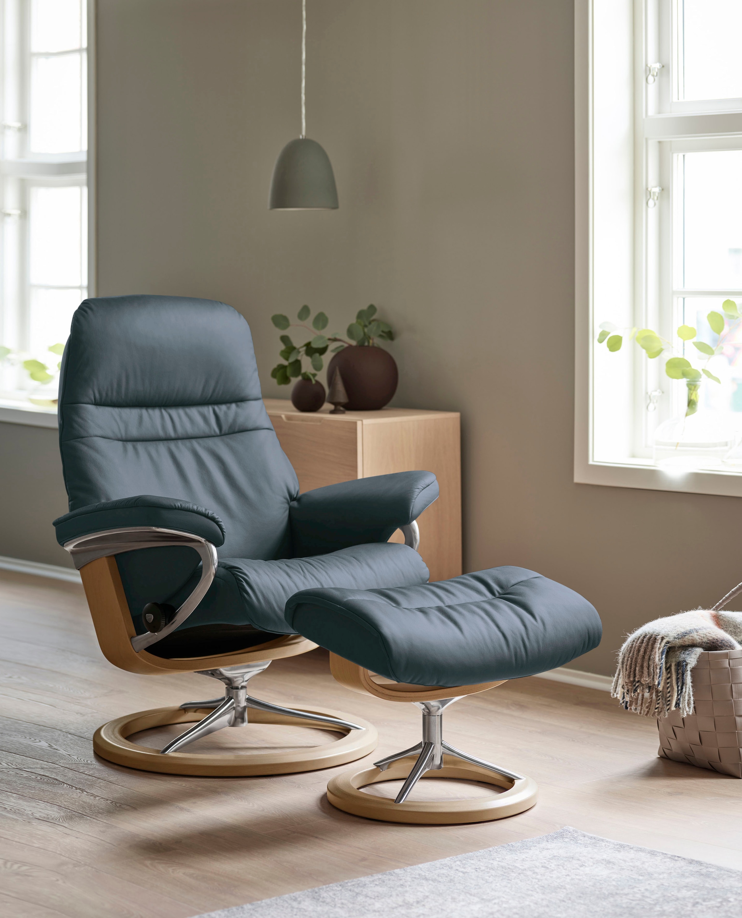 Stressless® Relaxsessel »Sunrise«, (Set, Relaxsessel mit Hocker), mit Signa günstig online kaufen